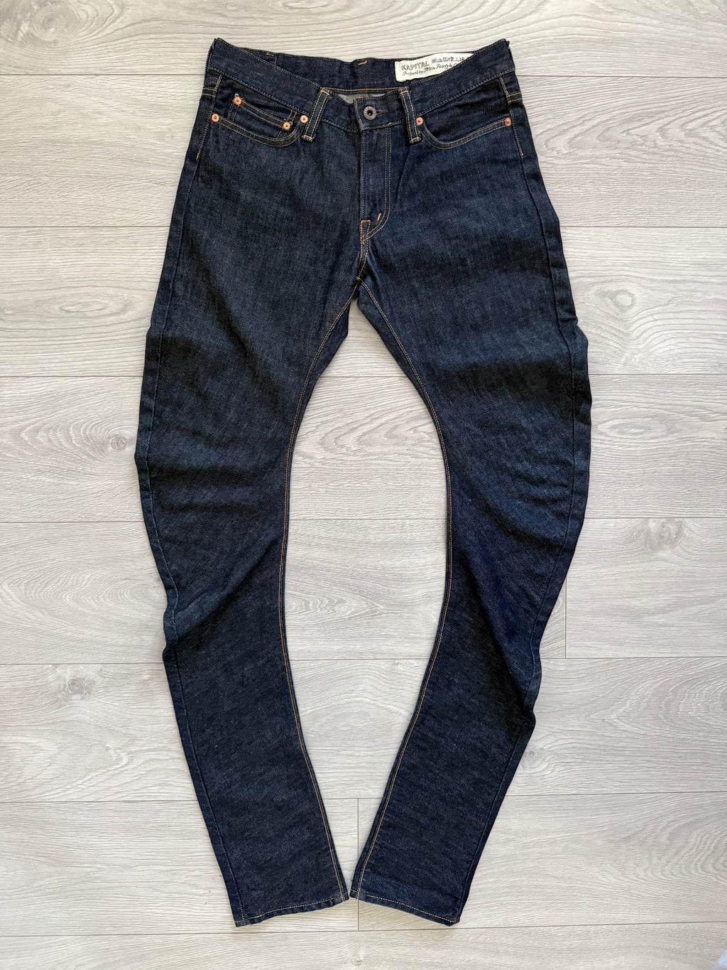 Kapital Banana Leg Indigo Blue Stacked Denim Jeans - Size 30
