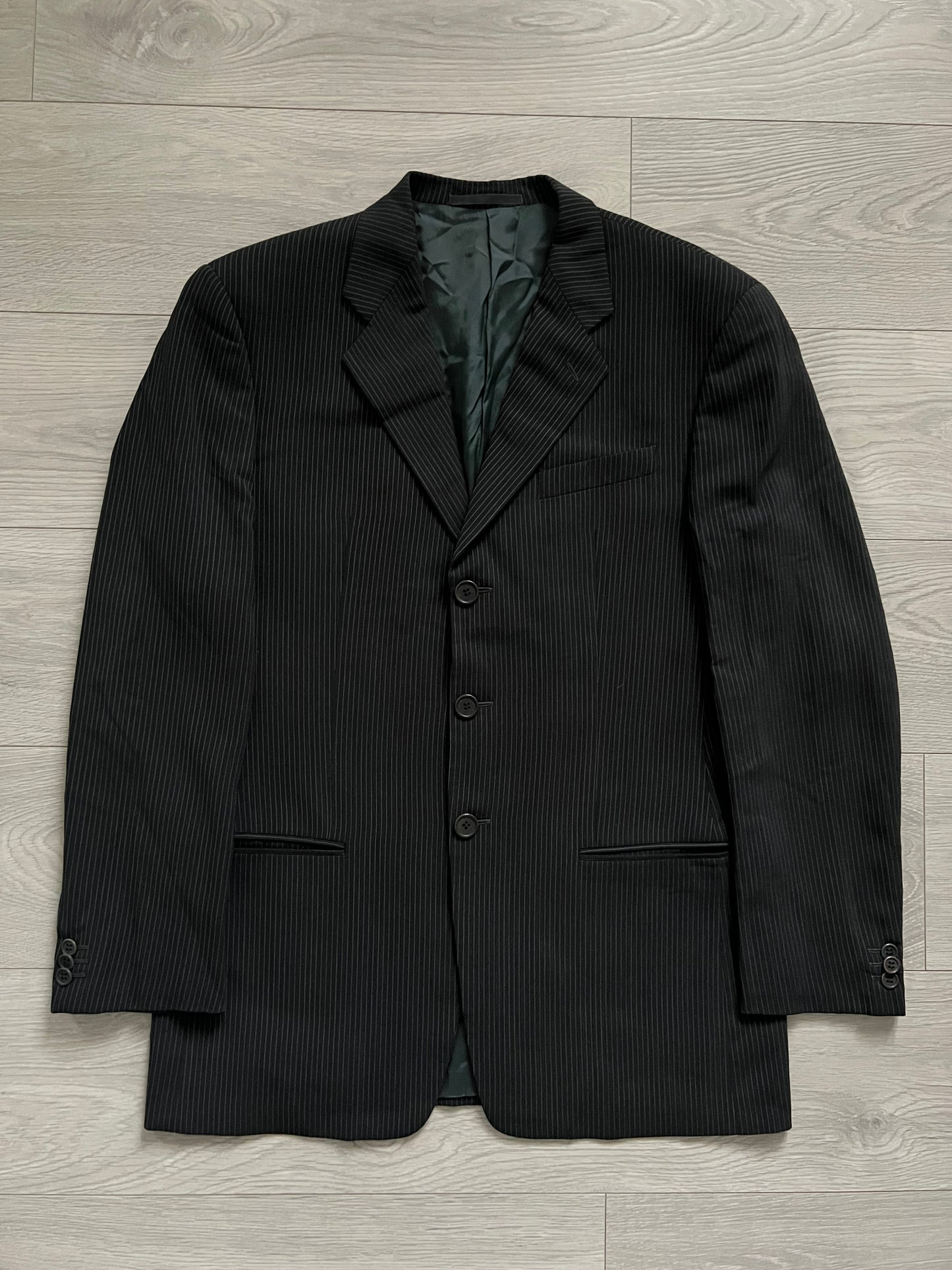 Armani 1990s Striped Pleated Relaxed Suit - M Jacket / 30" Waist