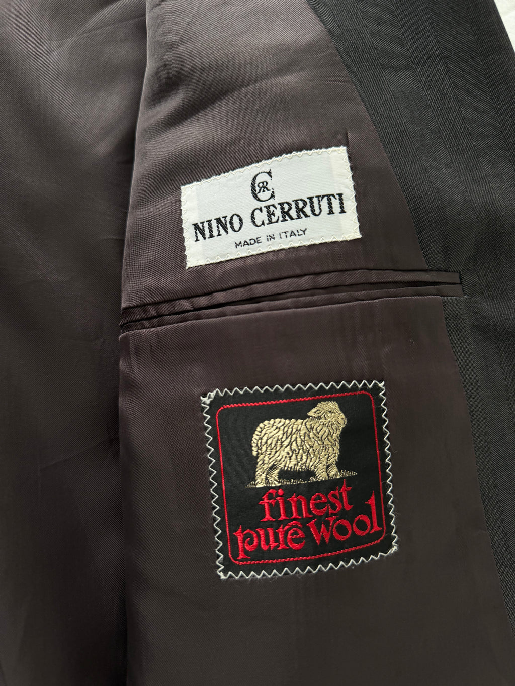 Cerruti 1990s Peaked Lapel Double Breasted Wool Sport Jacket Blazer Grey - Size L