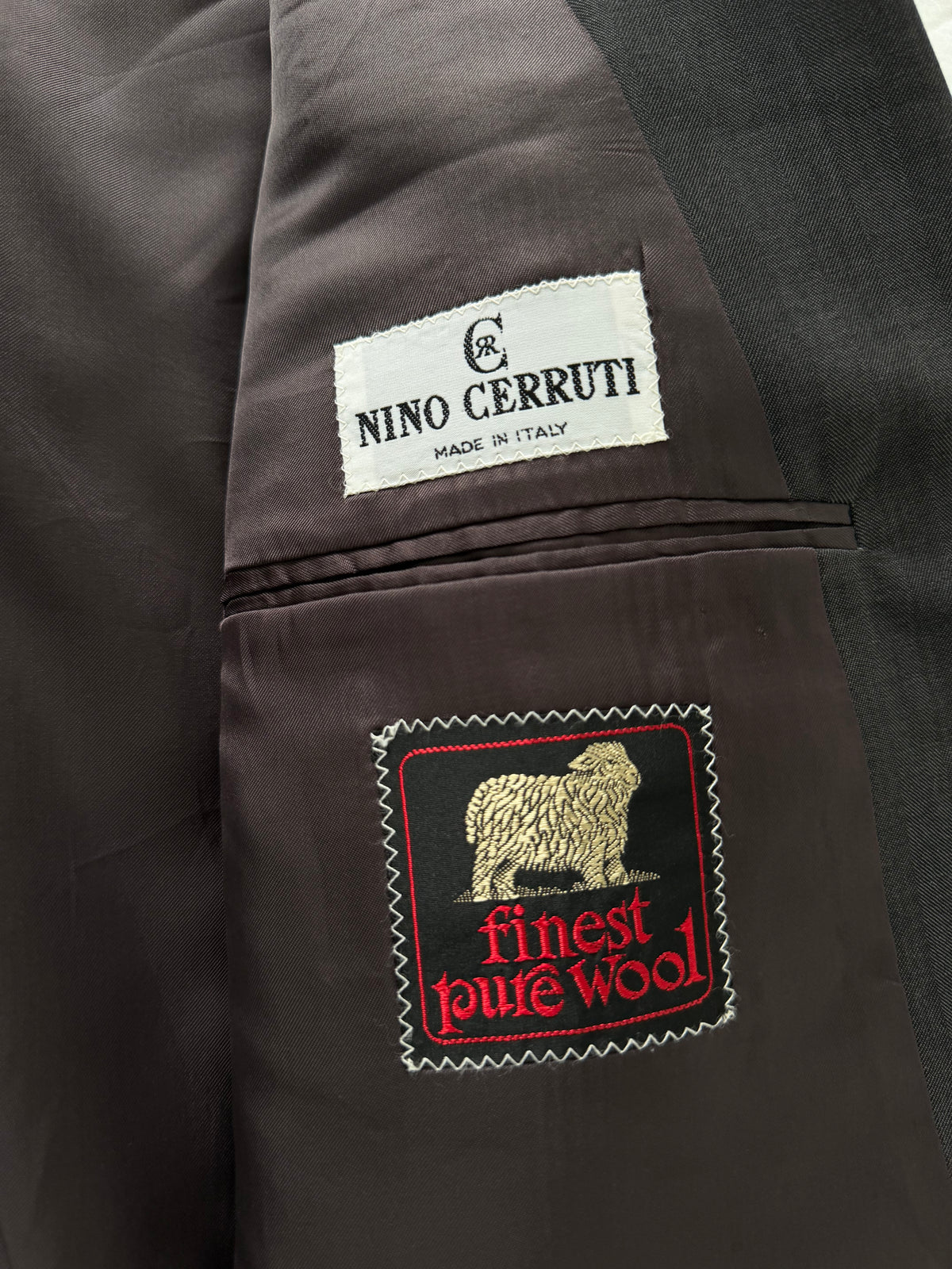 Cerruti 1990s Peaked Lapel Double Breasted Wool Sport Jacket Blazer Grey - Size L