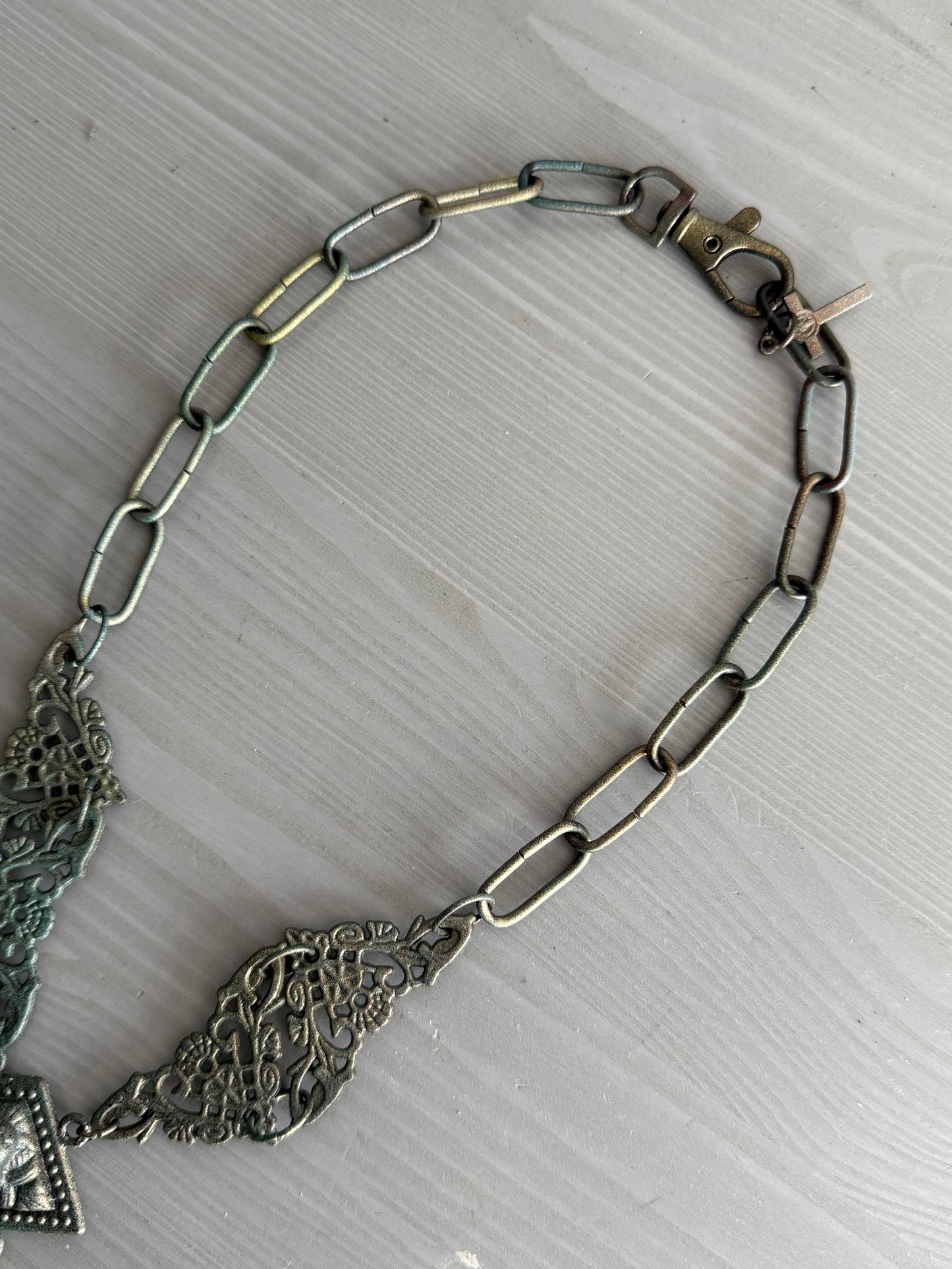 Vintage Cross Mary Necklace