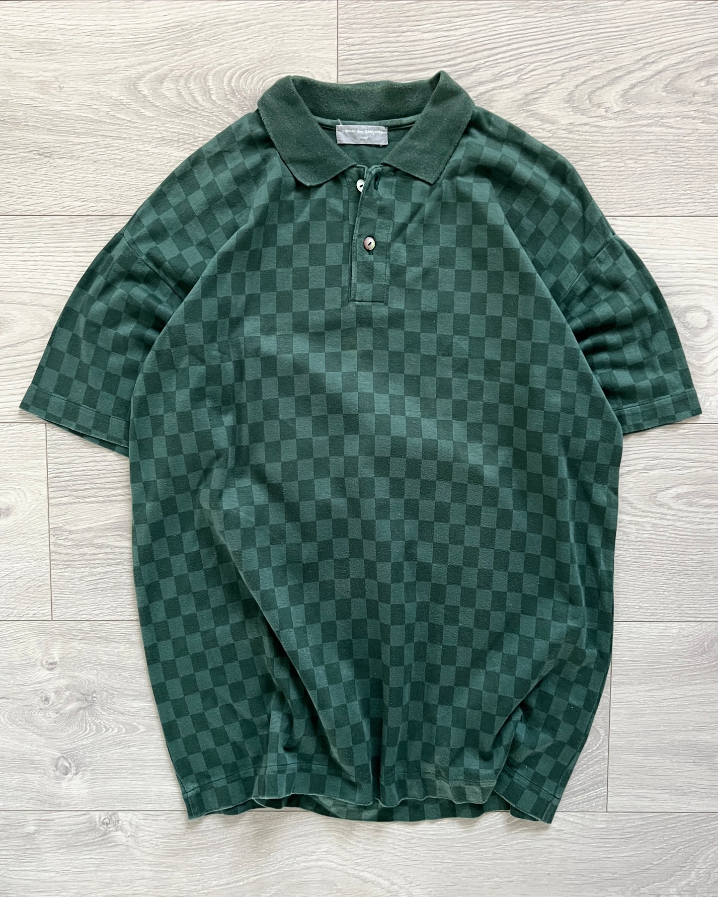 Comme Des Garcons Homme 1990s 'LV Damier' Imitation Polo Shirt - Size M