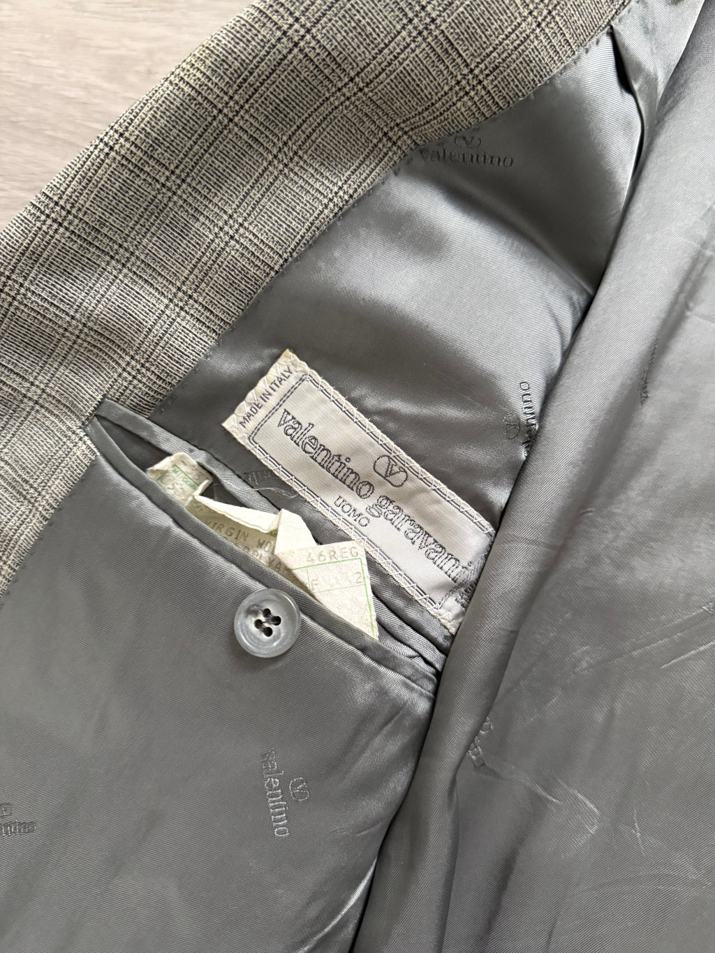 Valentino 1980s Peaked Lapel Double Breasted Wool Sports Blazer Jacket - Size S