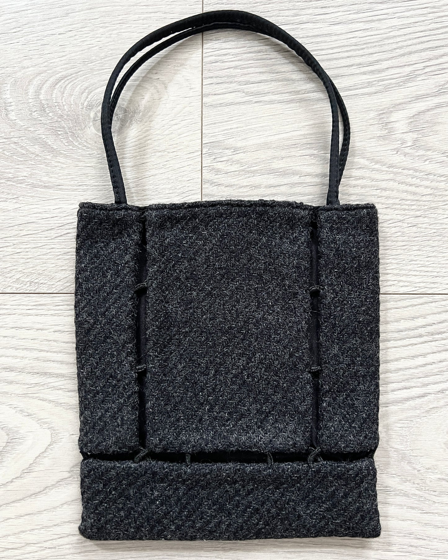 Prada AW1998 Expose-Stitch Wool Top Handle Mini Hobo Bag