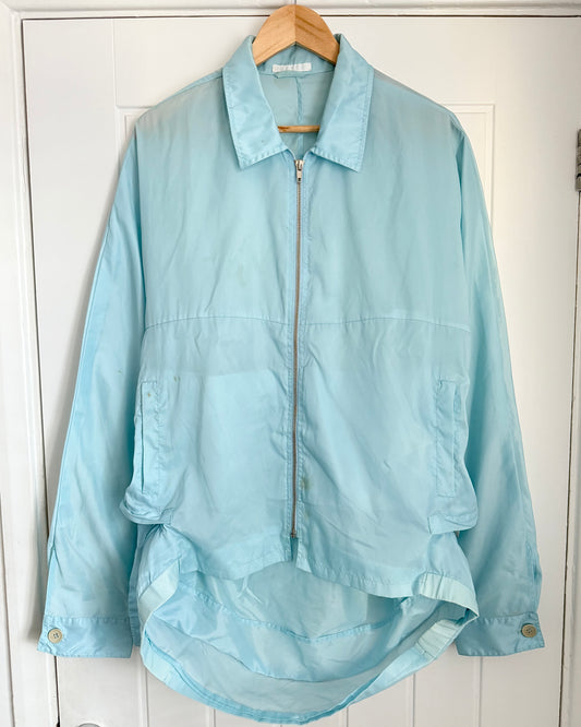 Helmut Lang SS1998 Silk Nylon Blue Cummerbund Packable Jacket - Size L