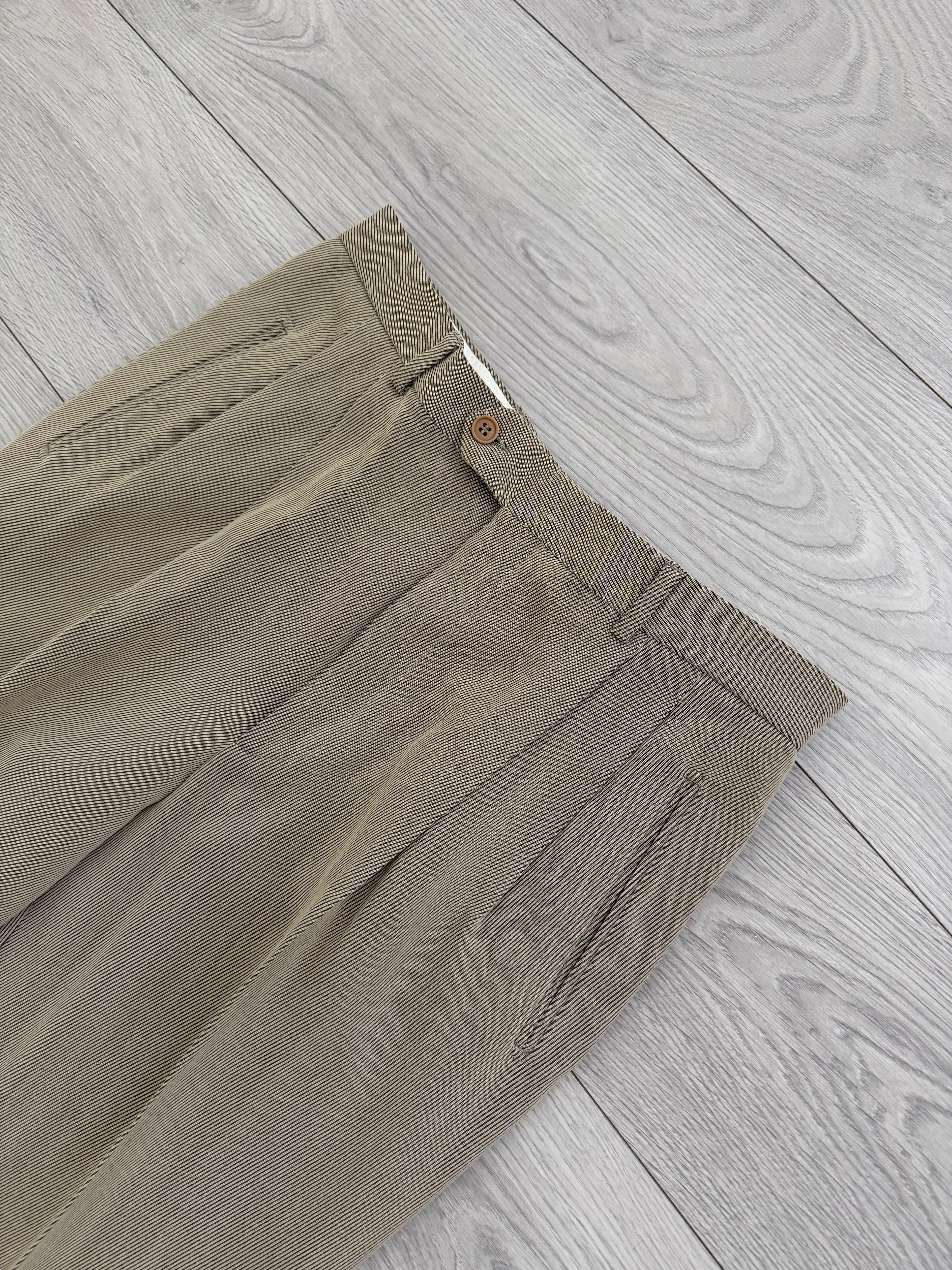 Emporio Armani 1990s Crepe Twill Weave 3B Double-Pleated Suit Sand Beige - Size M Jacket / 32" Waist