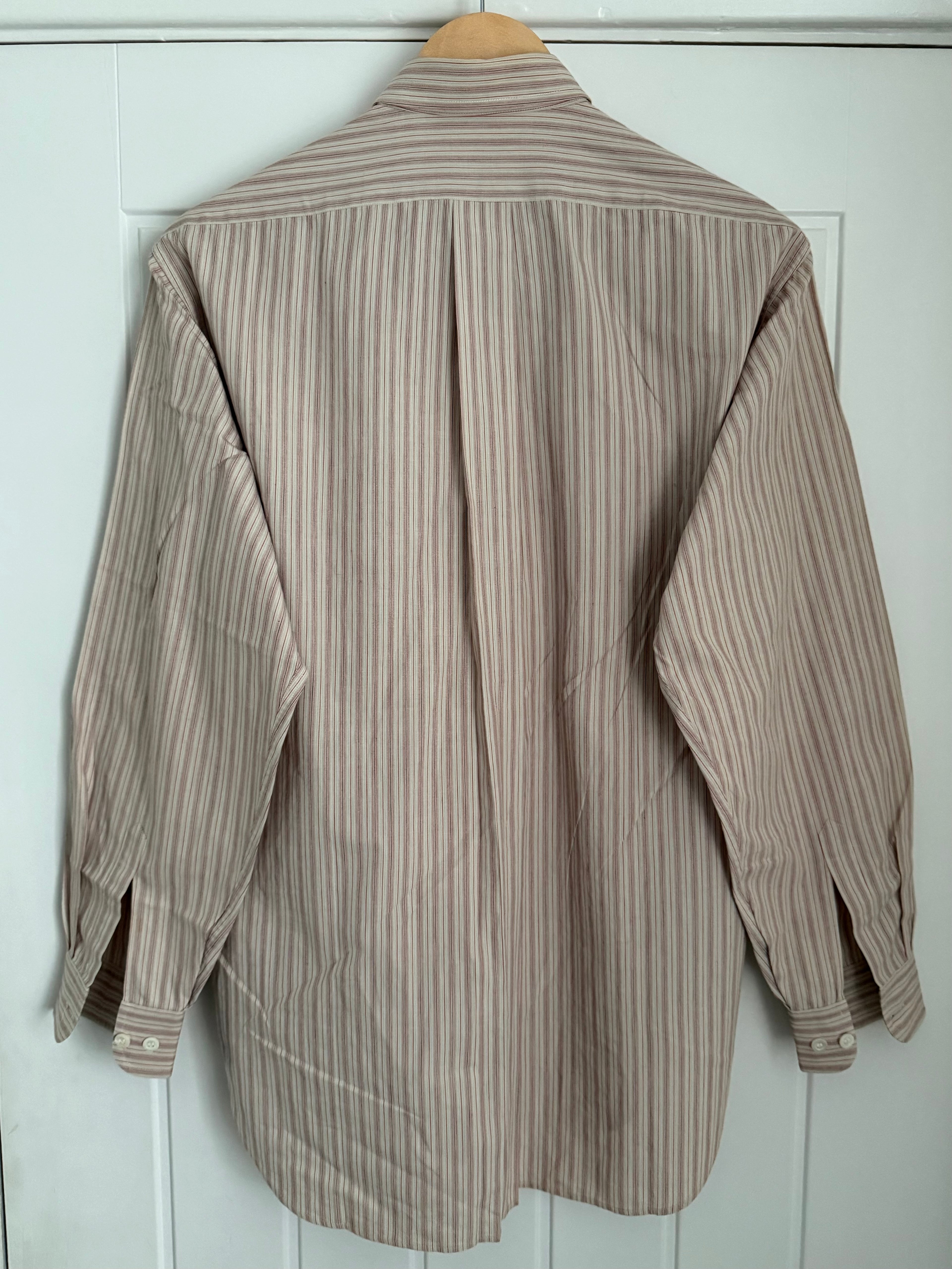 Emporio Armani 1990s Spear Snap Collar Striped Shirt - Size M