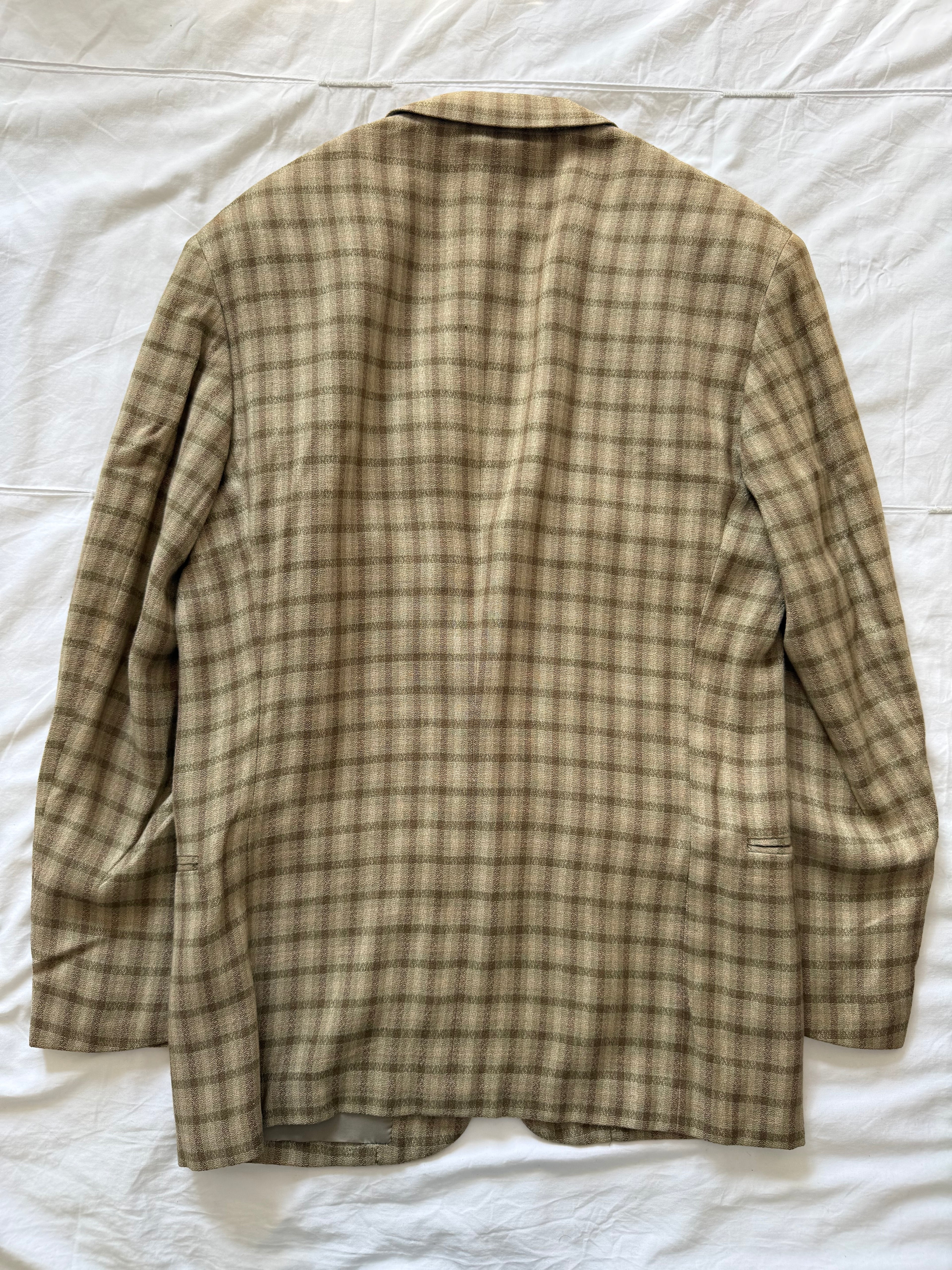 Emporio Armani 1980s 2B Textured Linen Silk Wool Lightweight Sport Jacket Blazer  - Size S