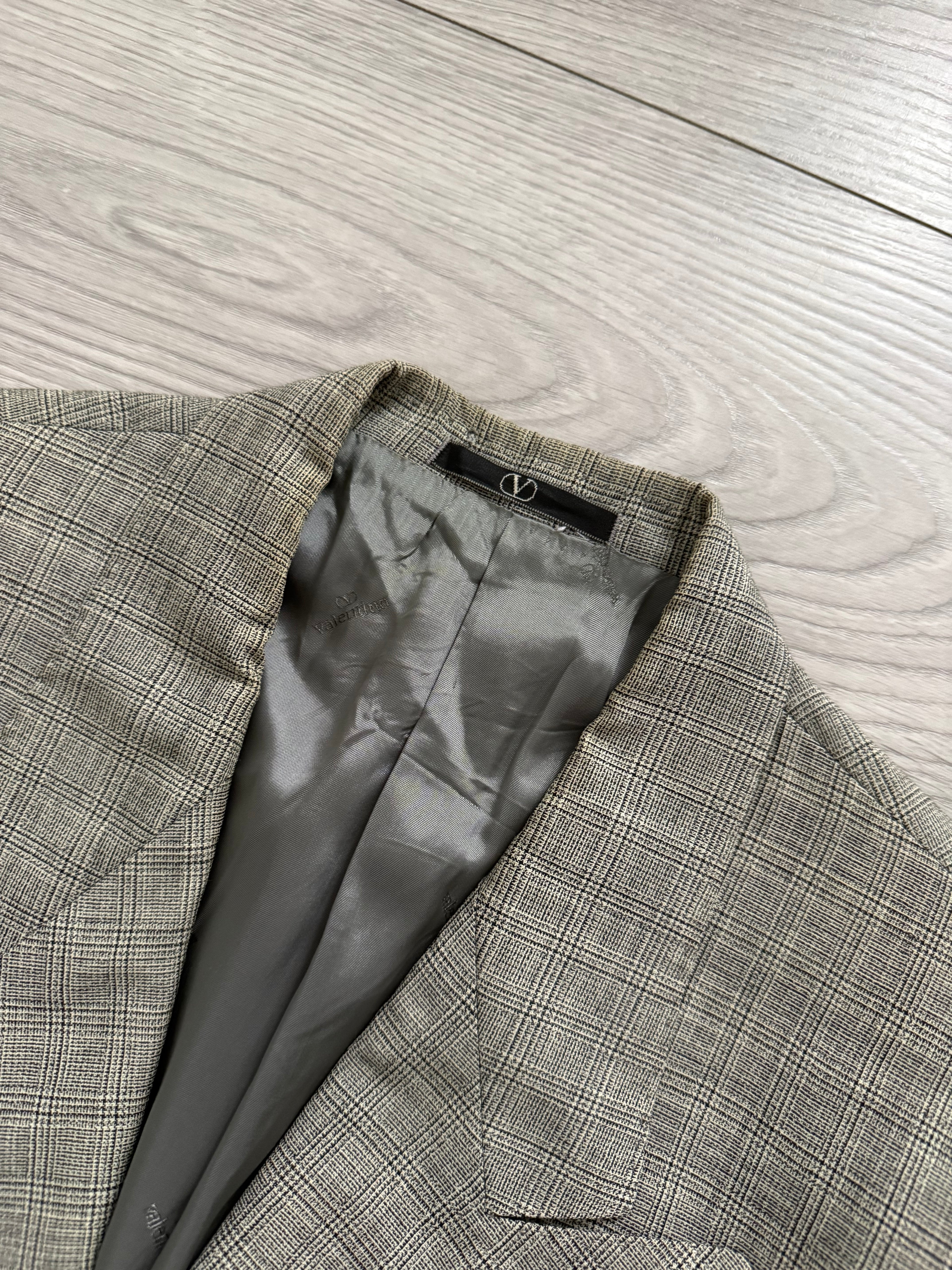 Valentino 1980s Peaked Lapel Double Breasted Wool Sports Blazer Jacket - Size S
