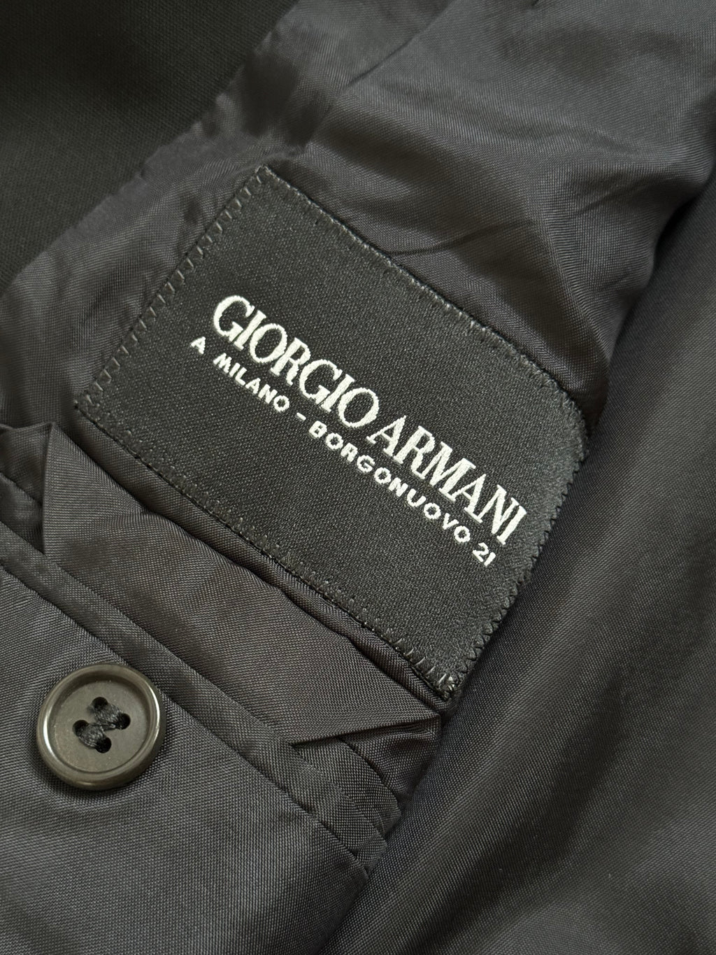 Giorgio Armani Black Label 1990s 3B Draped Lightweight Wool Jacket - Size S
