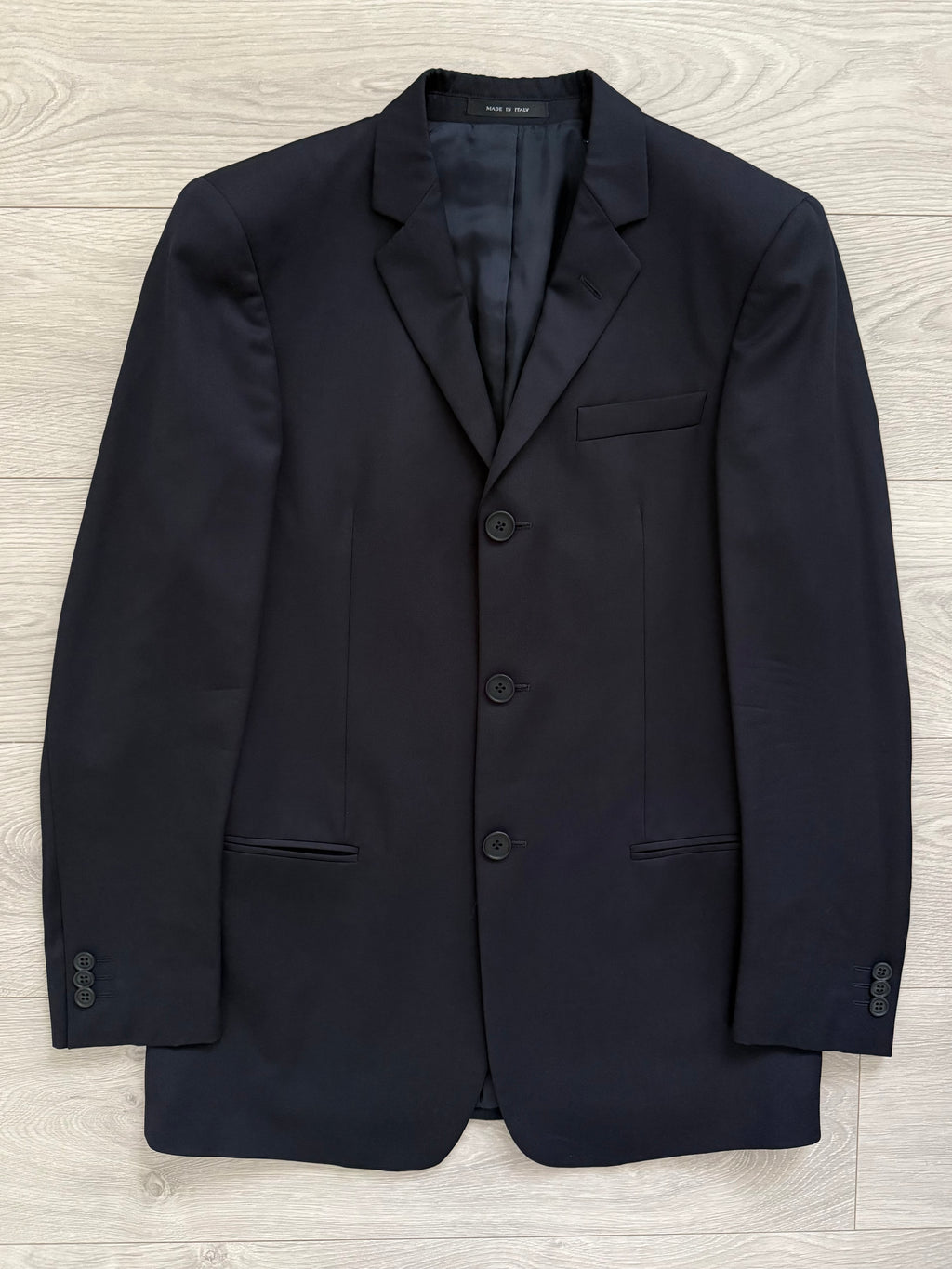 Emporio Armani 2002 3B Super 140's Wool Navy Blue Suit - Size S Jacket / 28" Waist