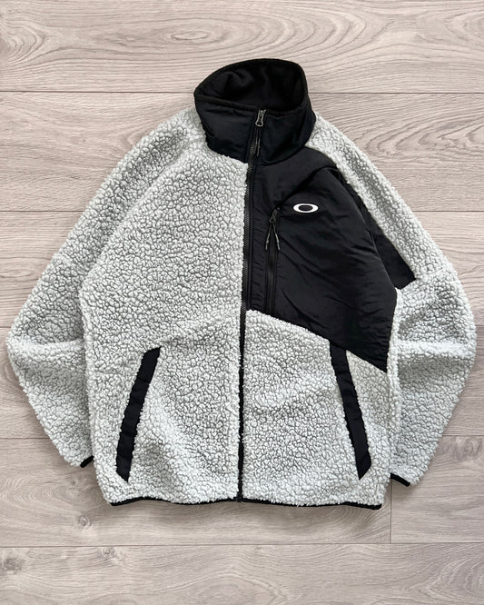 Oakley Nylon Panelled Technical Fleece Jacket White - Size S