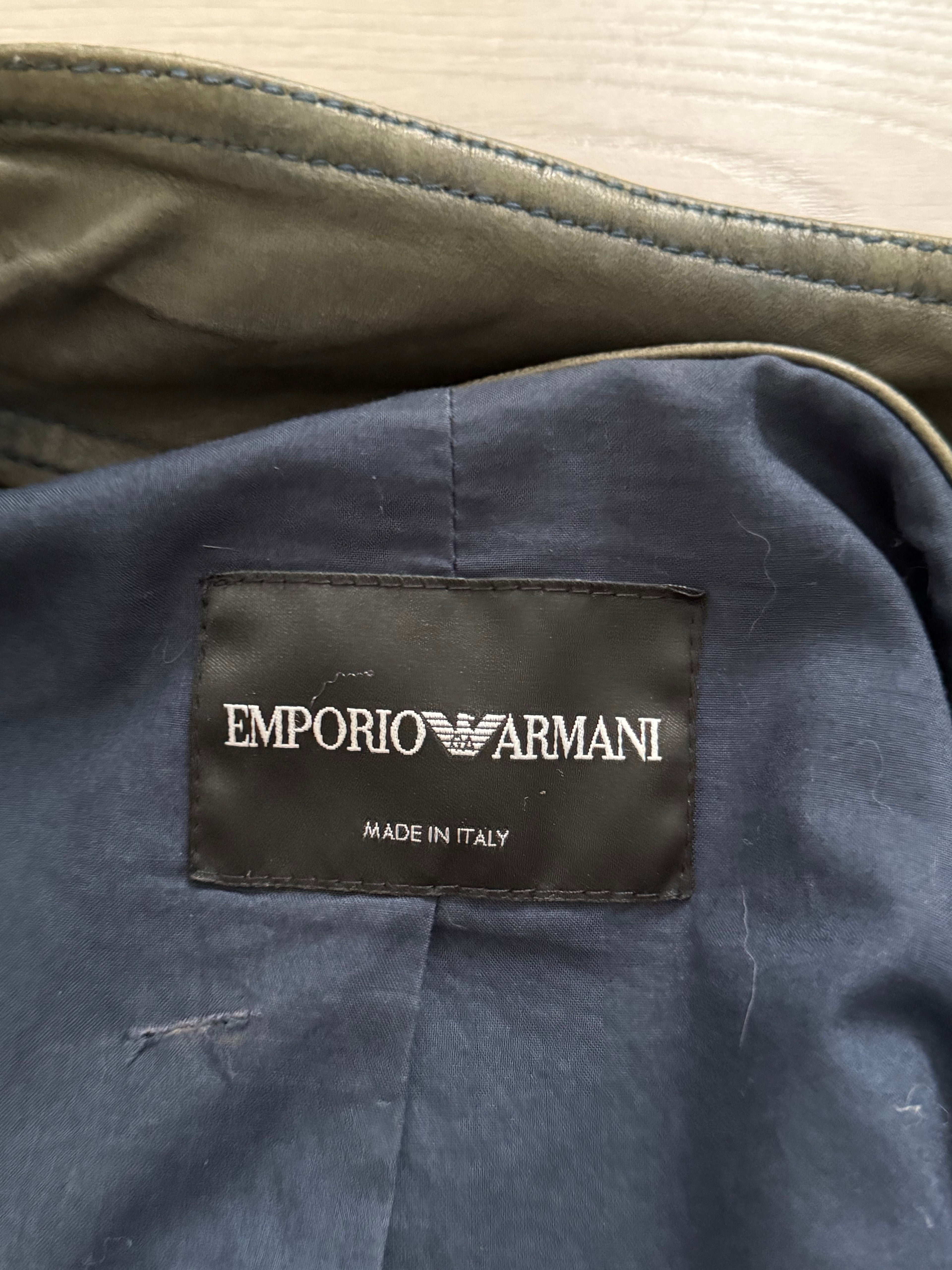 Emporio Armani FW2011 Overdyed Leather Jacket - Size S