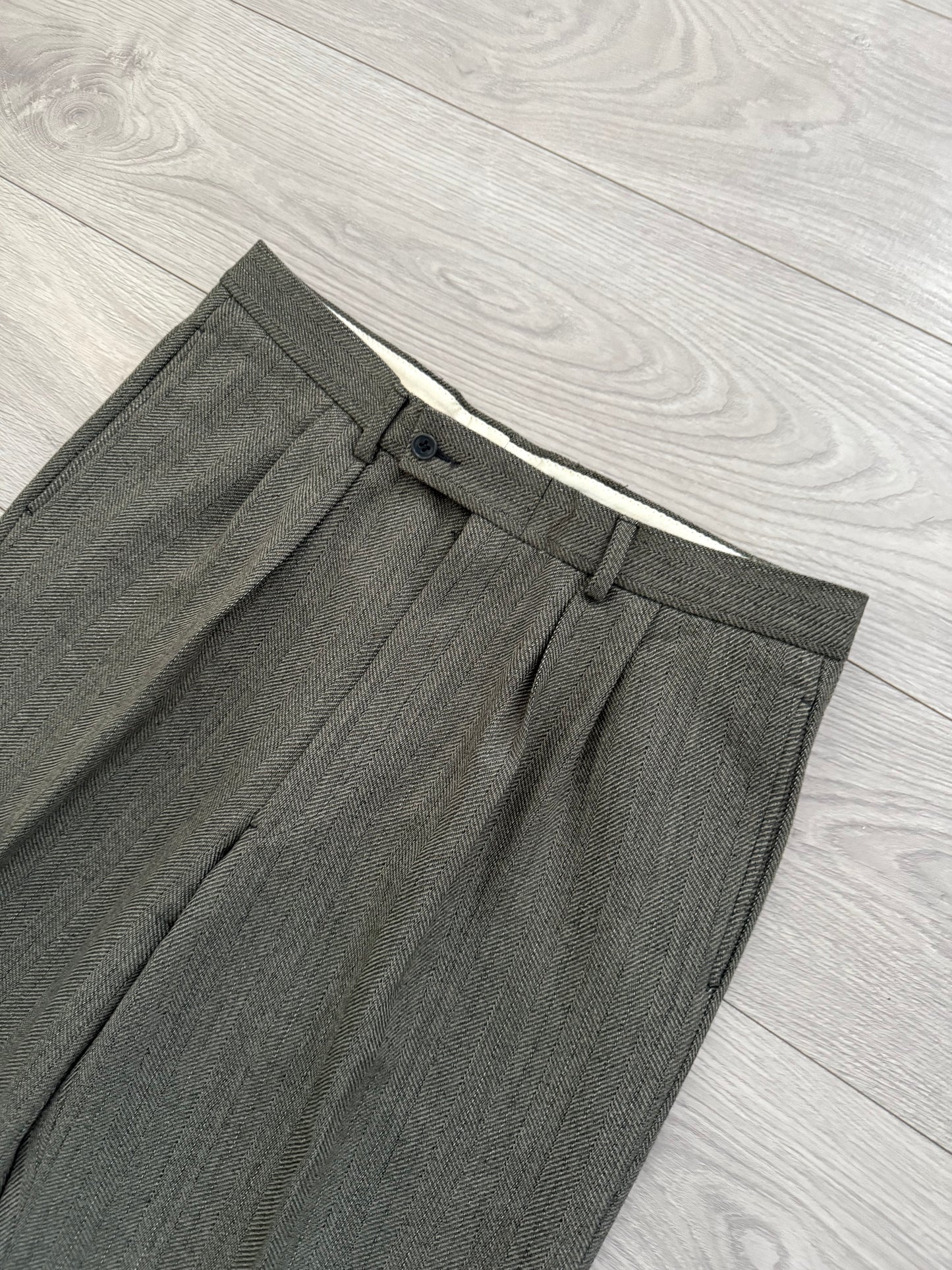 Emporio Armani 1990s Double-Breasted Pleated Wool Suit - Size M Jacket / 34" Waist