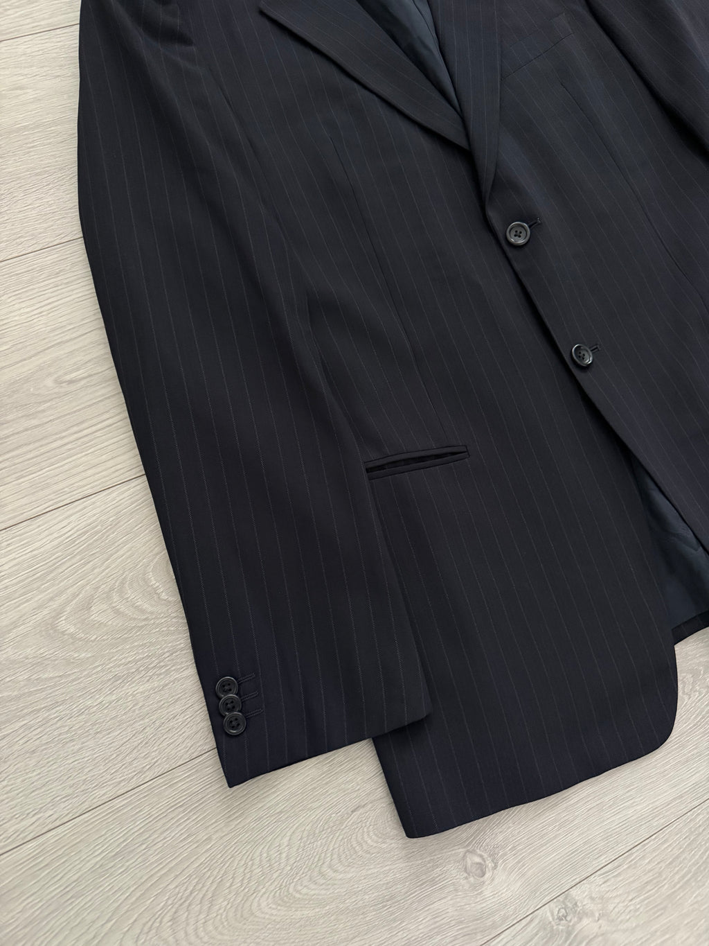 Armani 1990s Striped Wool Pleated Suit - Size XL Jacket / 36" Waist