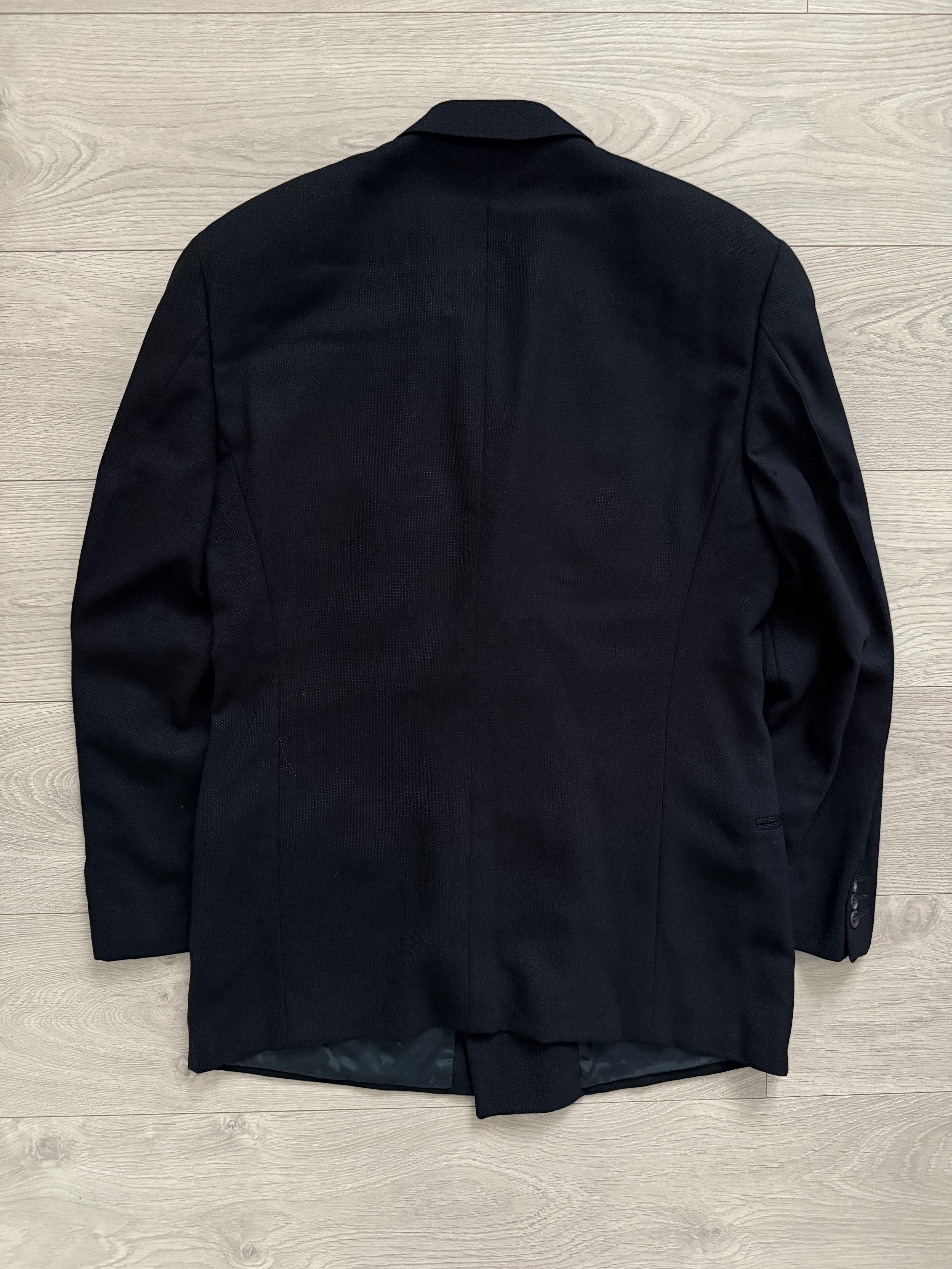 Giorgio Armani 1980s Double Breasted Pleated Wool Suit Navy New - Size L Jacket / 32" Waist