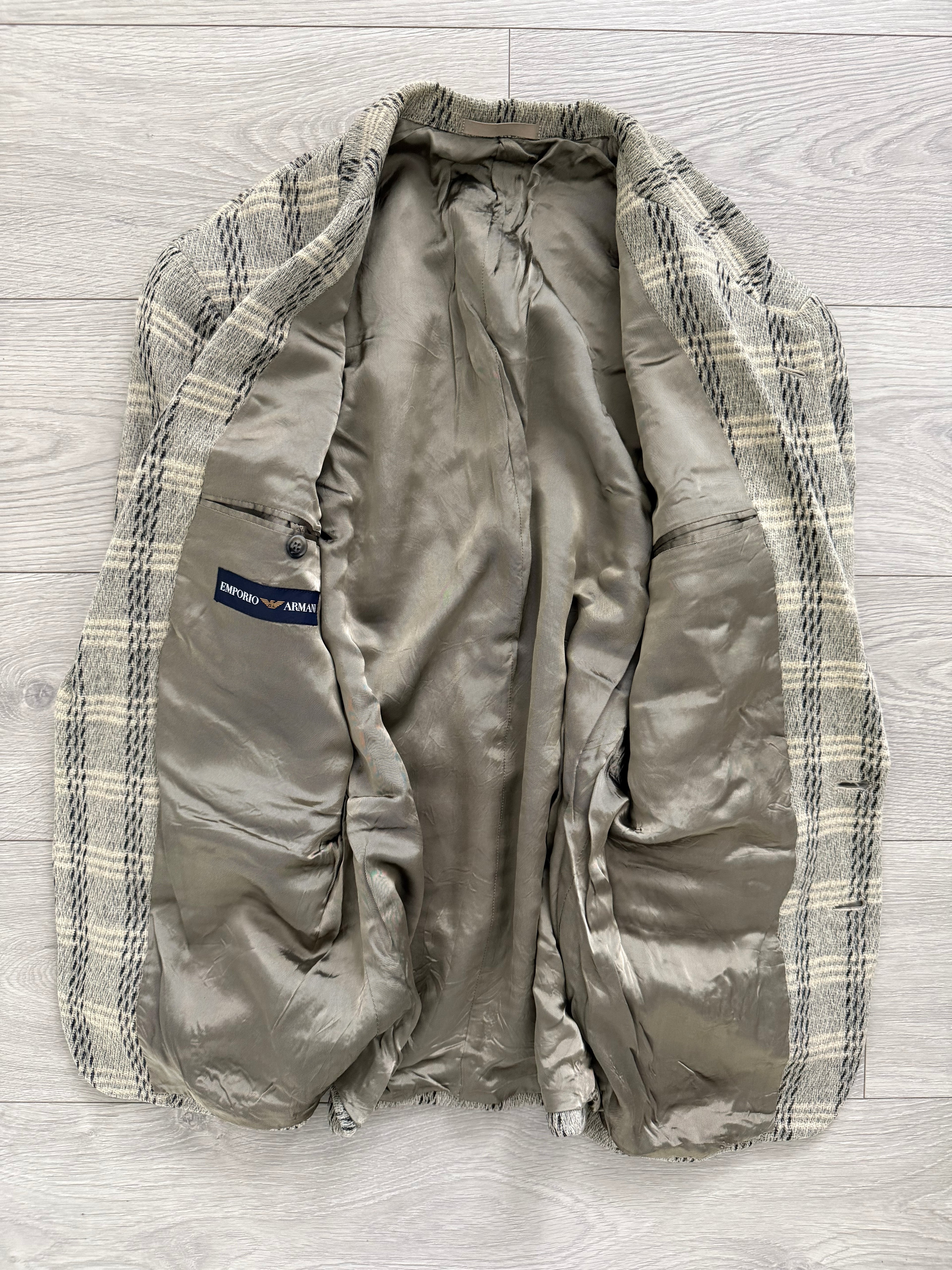 Emporio Armani 1980s 2B Textured Wool Check Sports Jacket Blazer - Size S