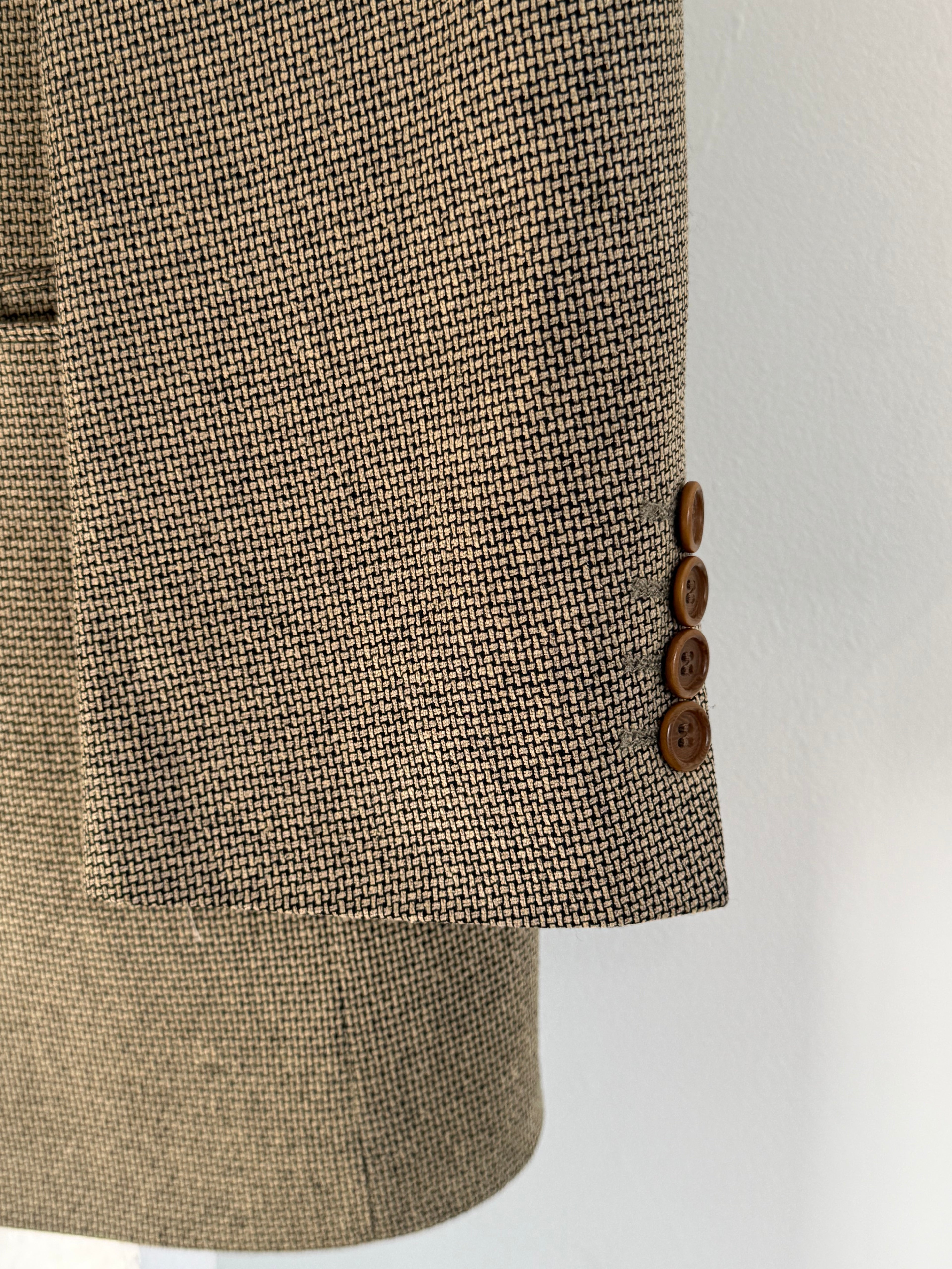 Hugo Boss 1990s Silk Wool 3B Textured Sport Jacket Blazer - Size L