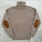 Maison Martin Margiela FW1999 Wool Leather Elbow Patch Turtleneck Knit Sweater - Size M