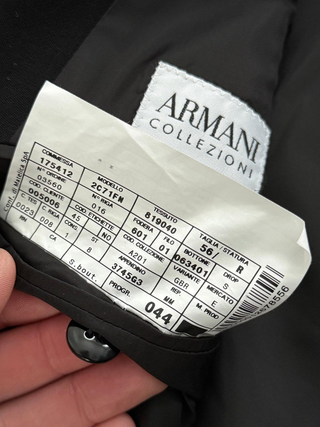 Armani 1990s 2B Draped Wool Black Suit - Size XL Jacket / 37" Waist