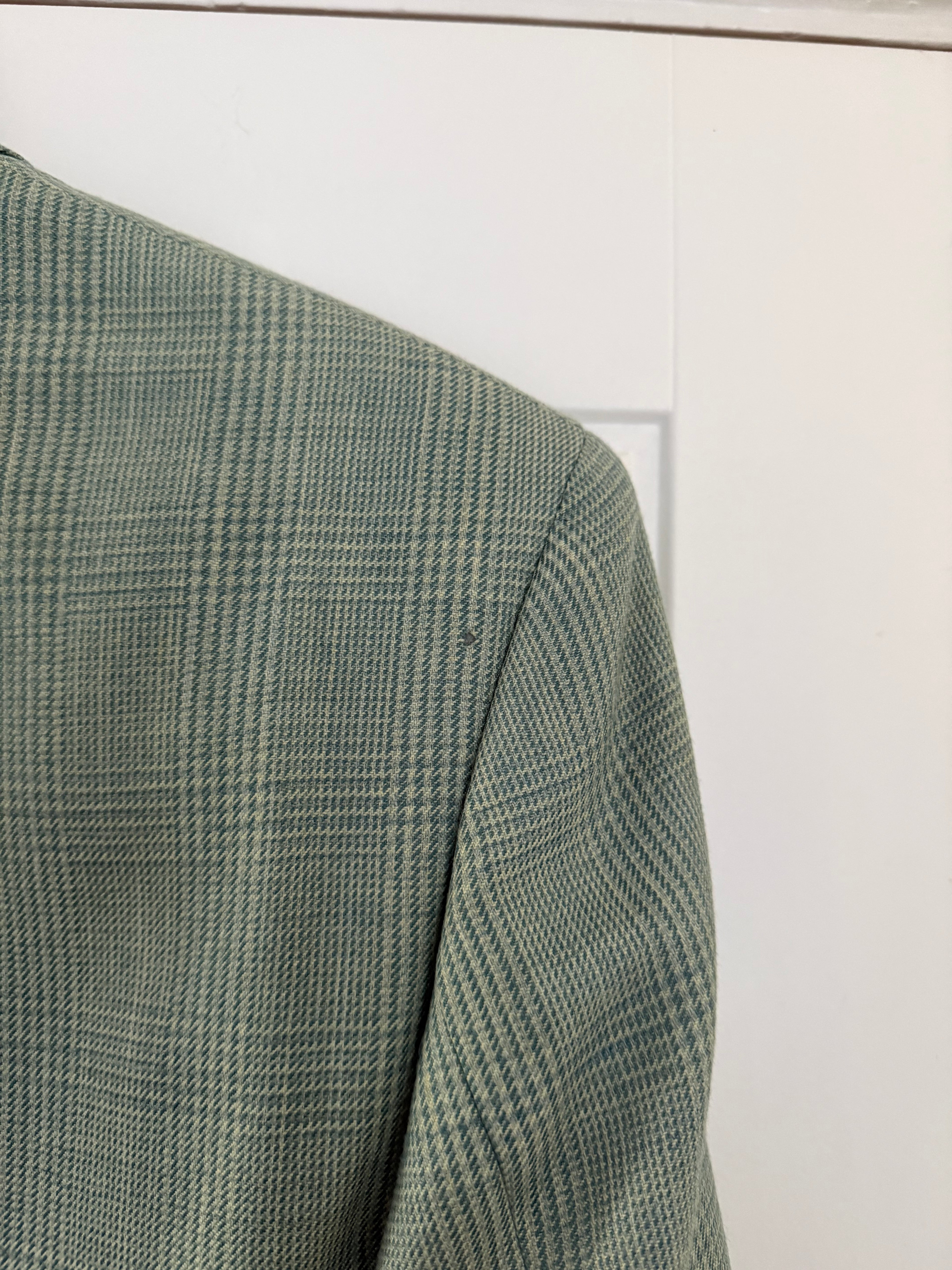 Hugo Boss 1980s 2B Teal Green Wool Sports Blazer Jacket - Size S