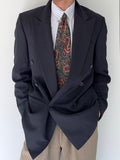 Versace 1980s 6B Double Breasted Peaked Lapel Textured Wool Sports Blazer Jacket - Size S