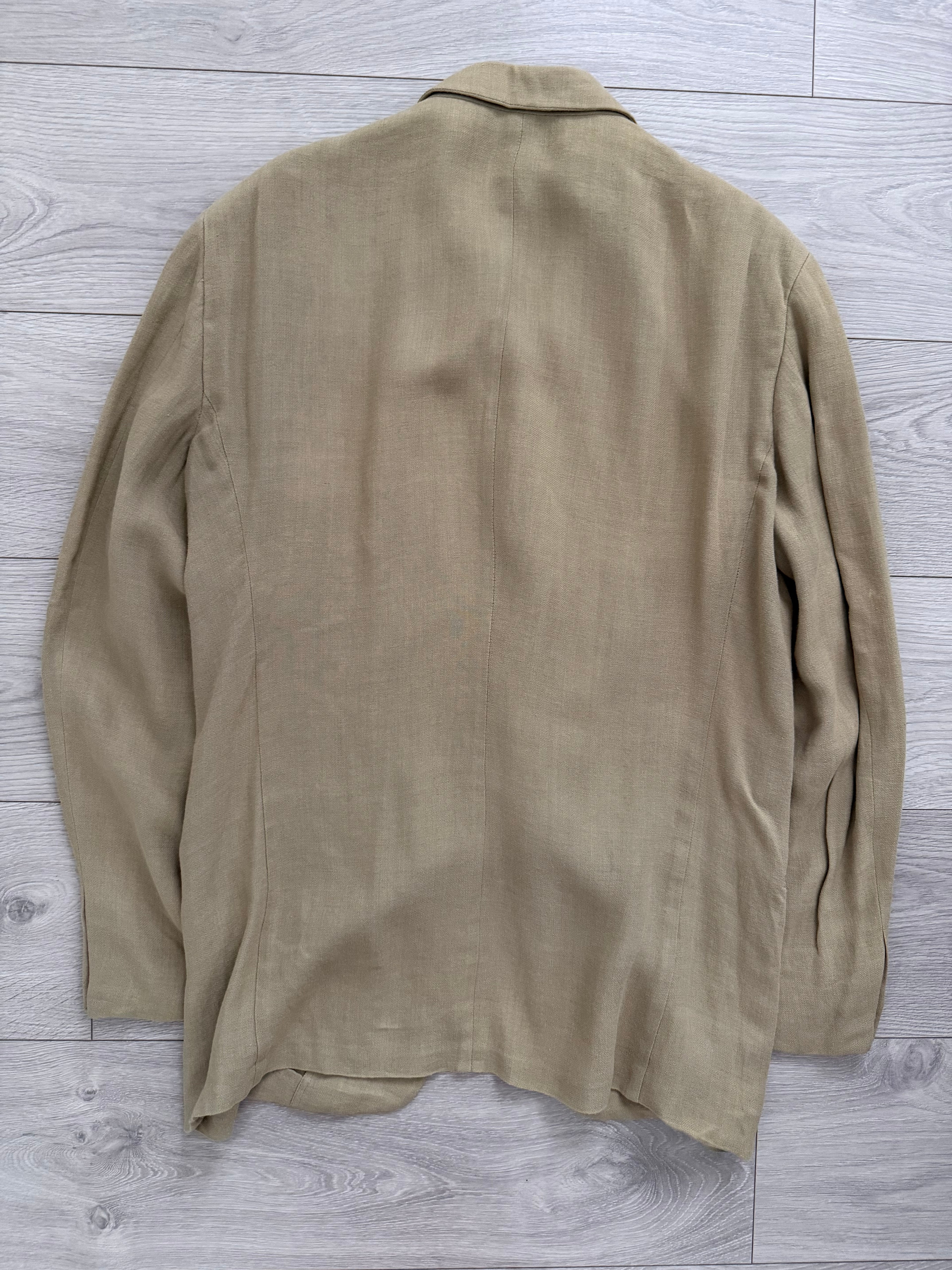 Armani 1990s 3B Linen Blend Unstructured Suit Beige - Size M Jacket / 32" Waist