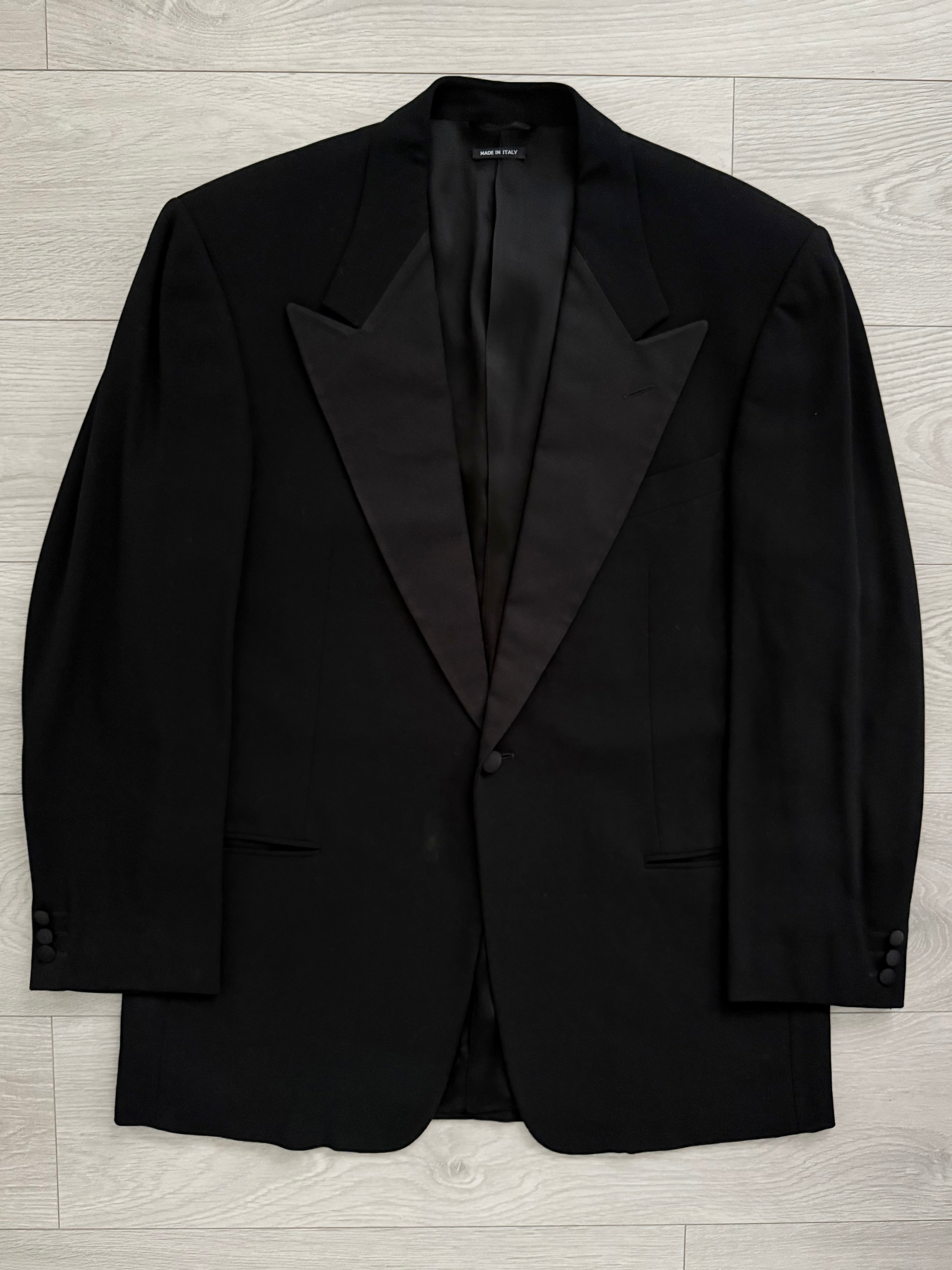 Giorgio Armani 1990s Tuxedo Pleated Suit - Size XL Jacket / 34