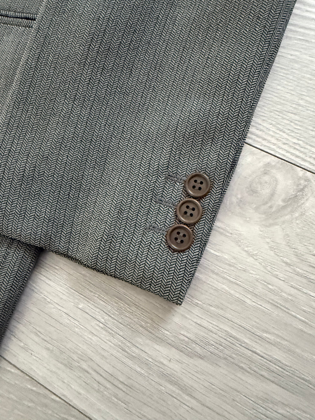 Giorgio Armani 1980s Peaked Lapel Double Breasted Textured Wool Sports Blazer Jacket - Size L