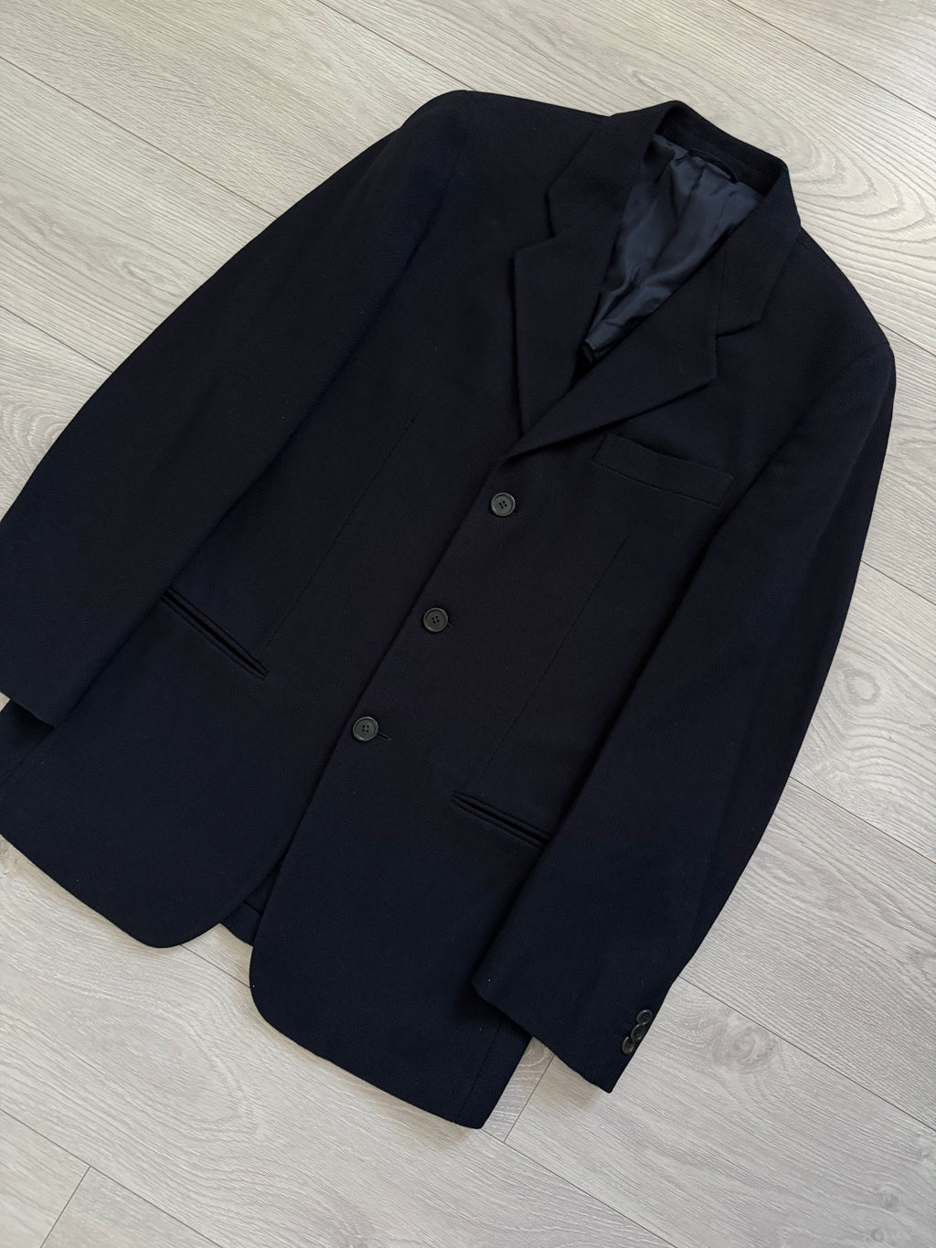 Giorgio Armani Black Label 1990s Navy Wool Sports Jacket Blazer - Size M