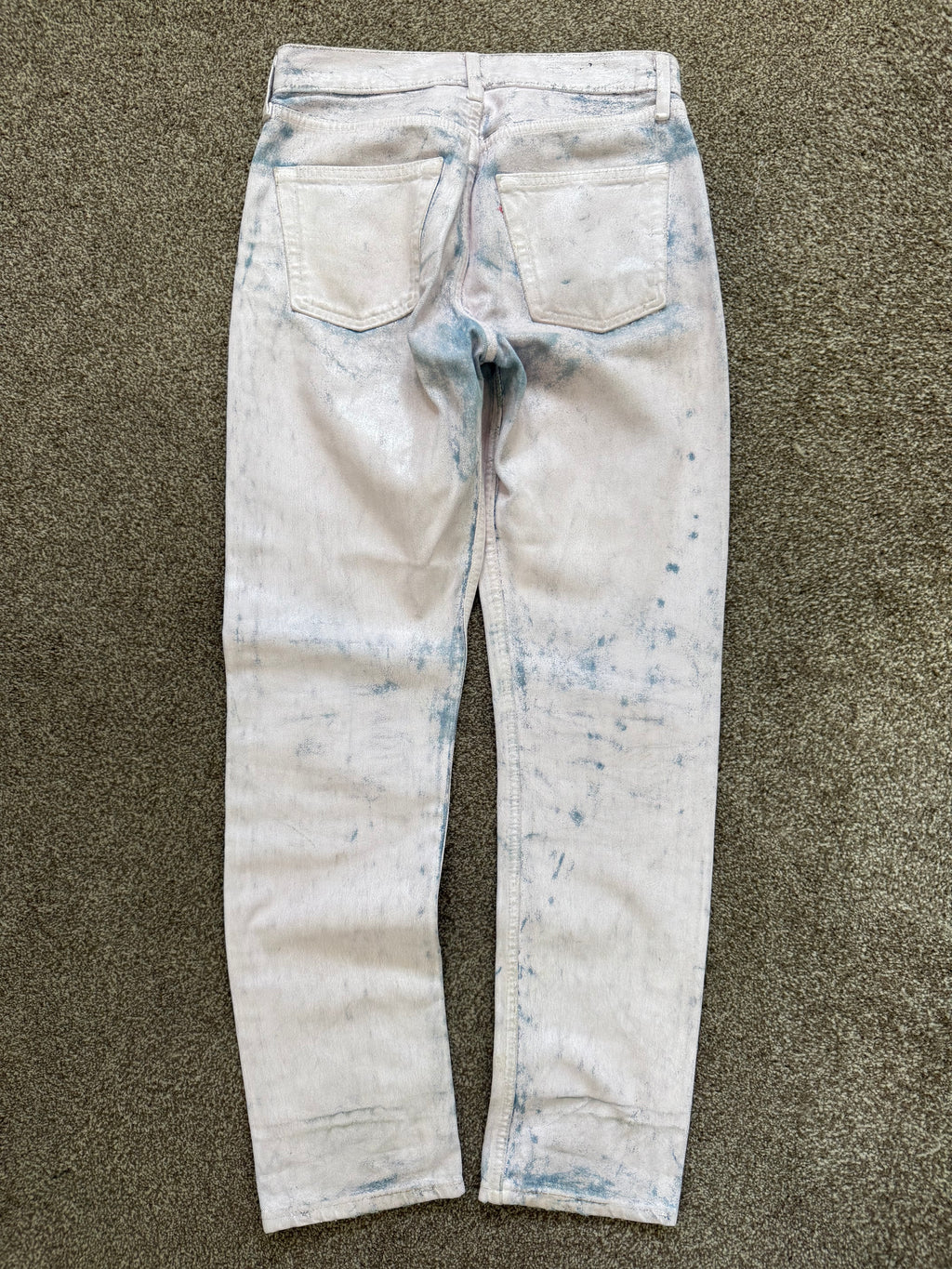 Maison Martin Margiela Artisanal Line (0) SS2000 Pink Painted Denim Jeans - Size 29" Waist
