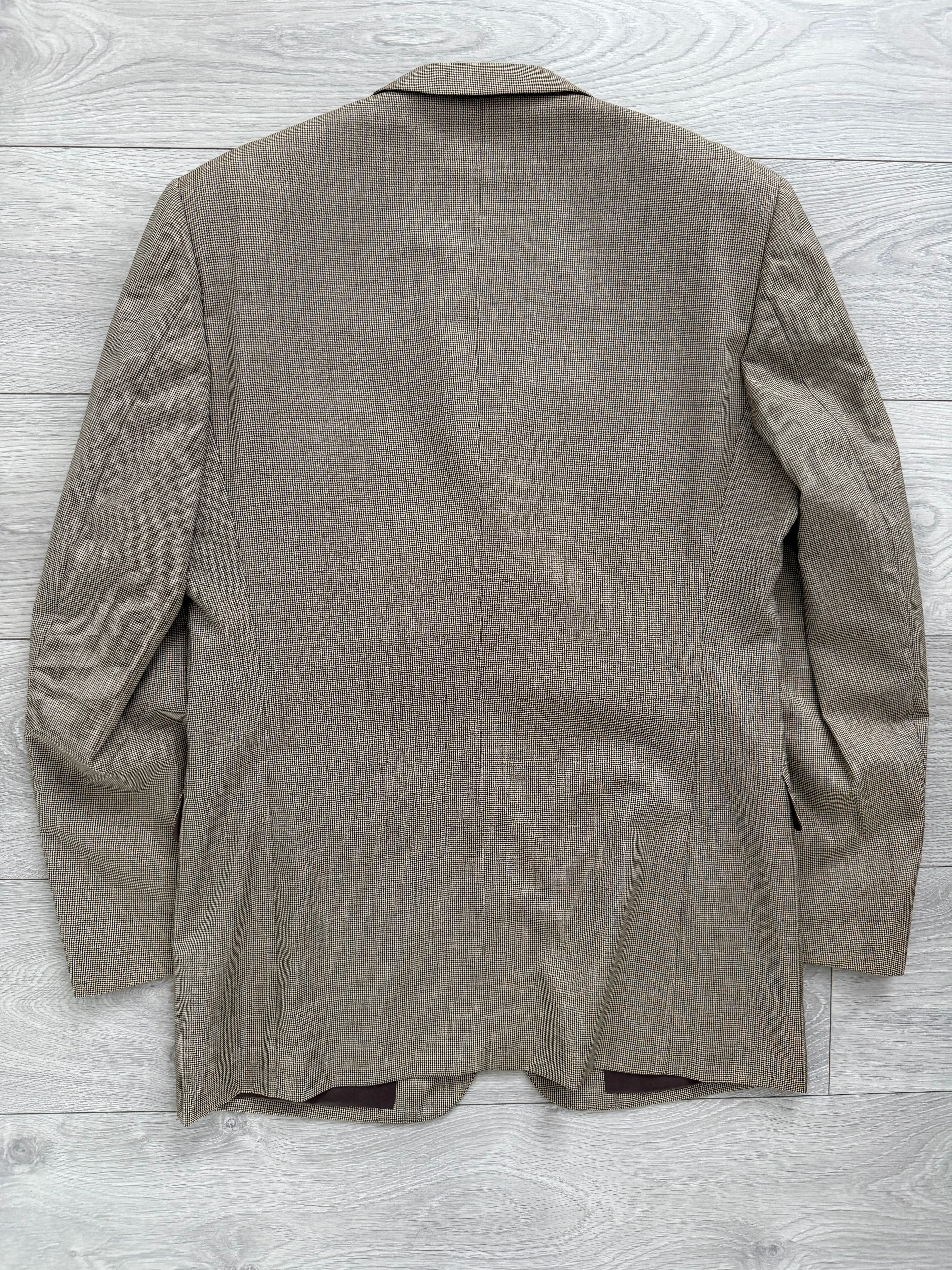 Paul Smith 1990s 3B Double Pleat Micro Houndstooth Marzotto Fabric Wool Suit - Size S Jacket / 30" Waist