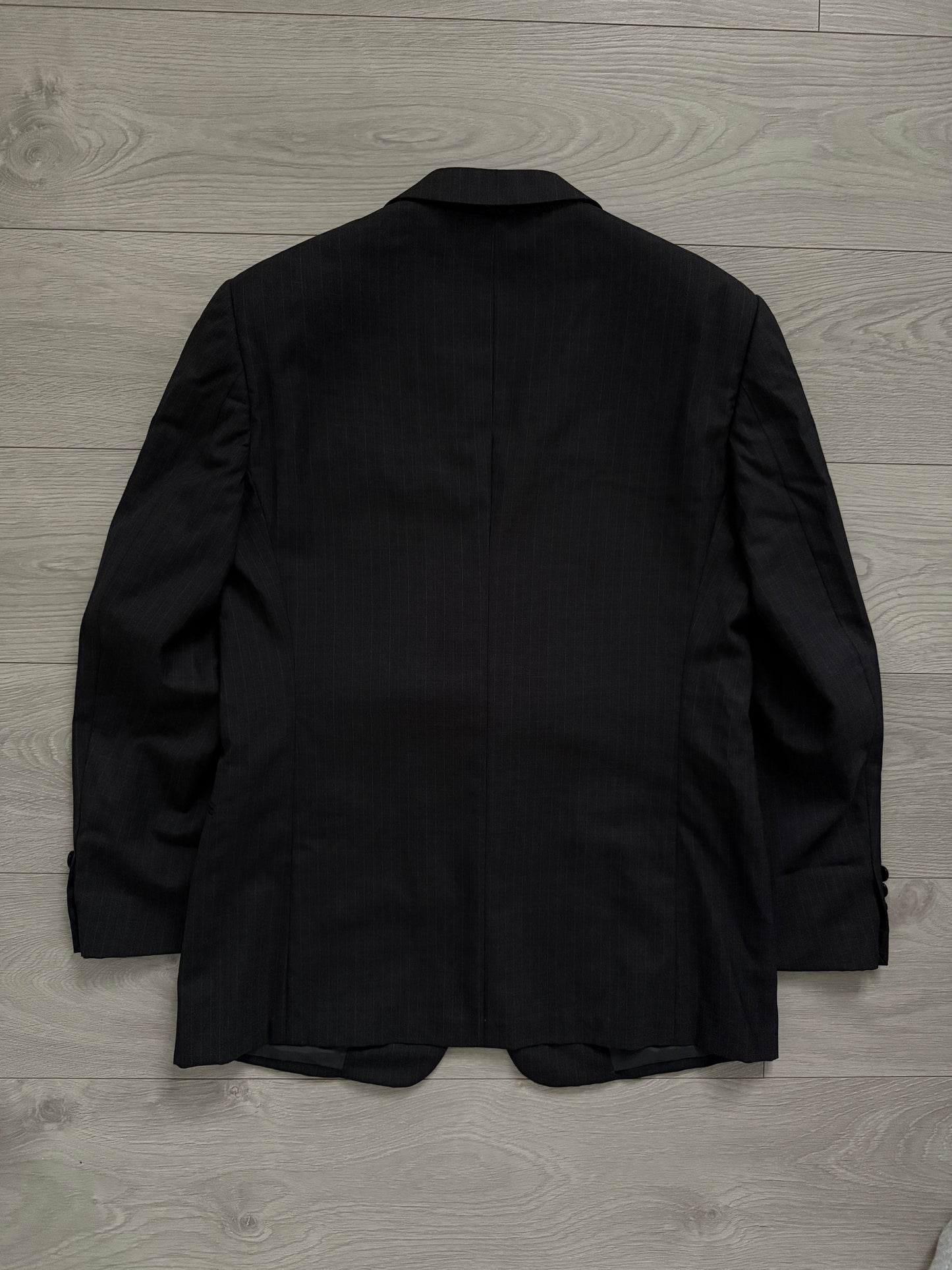 Giorgio Armani 1990s Striped Pleated Wool Suit - Size L Jacket / 36" Waist