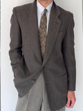 Giorgio Armani 1980s Textured 2B Wool Brown Sports Blazer Jacket - Size M