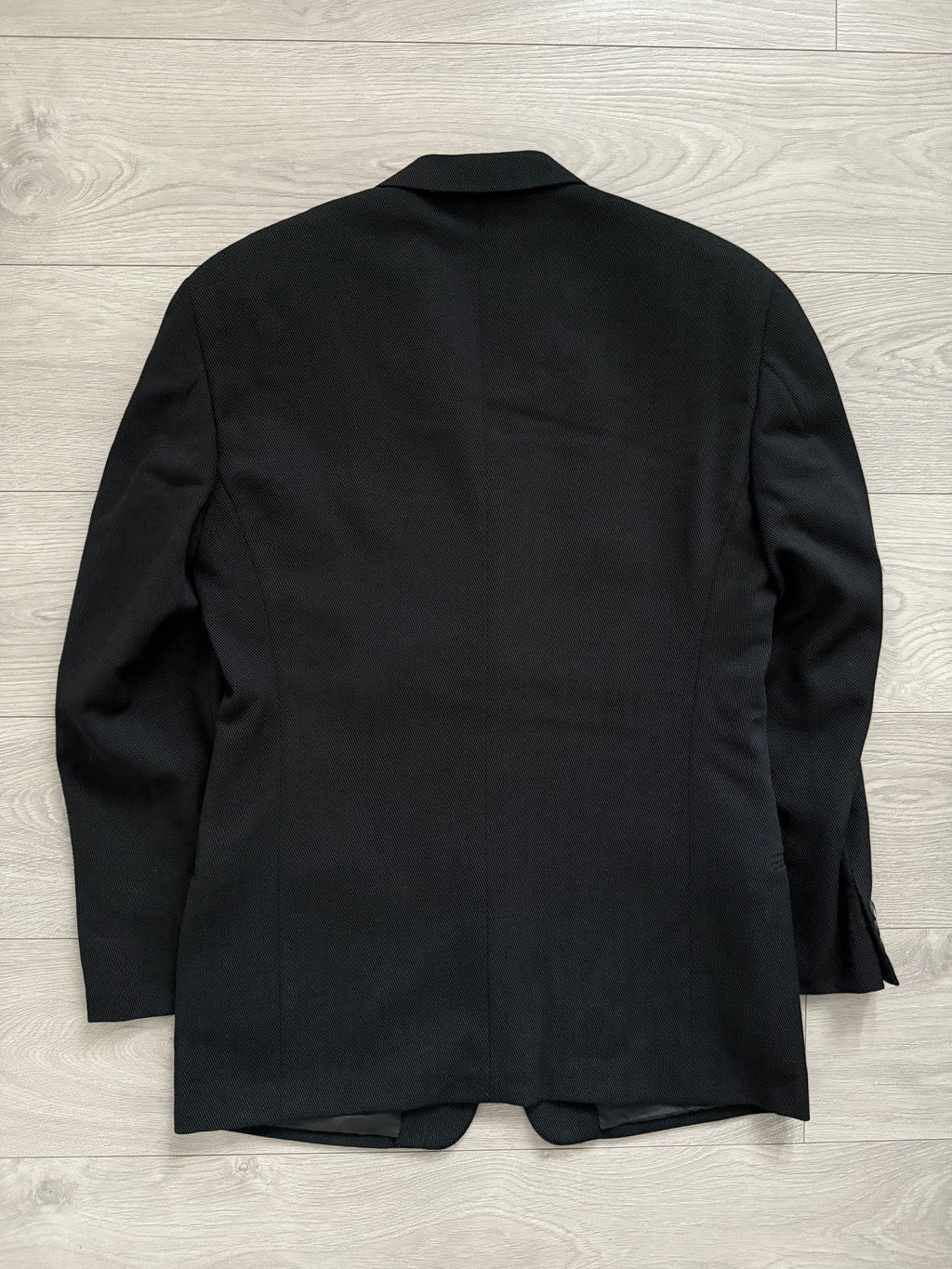 Giorgio Armani 1980s 3B Pleated Wool Suit Black New - Size L Jacket / 32" Waist