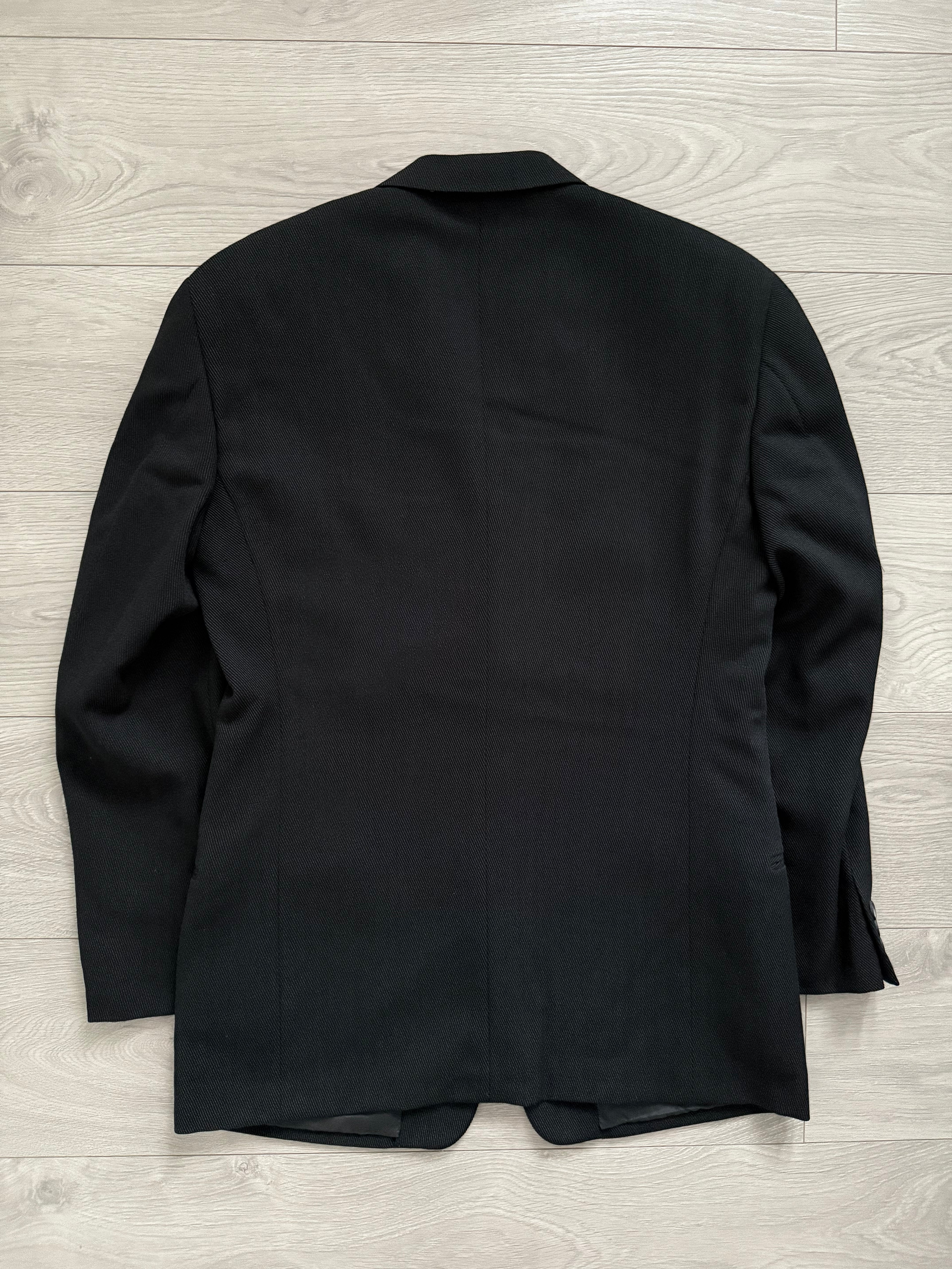 Giorgio Armani 1980s 3B Pleated Wool Suit Black New - Size L Jacket / 32" Waist