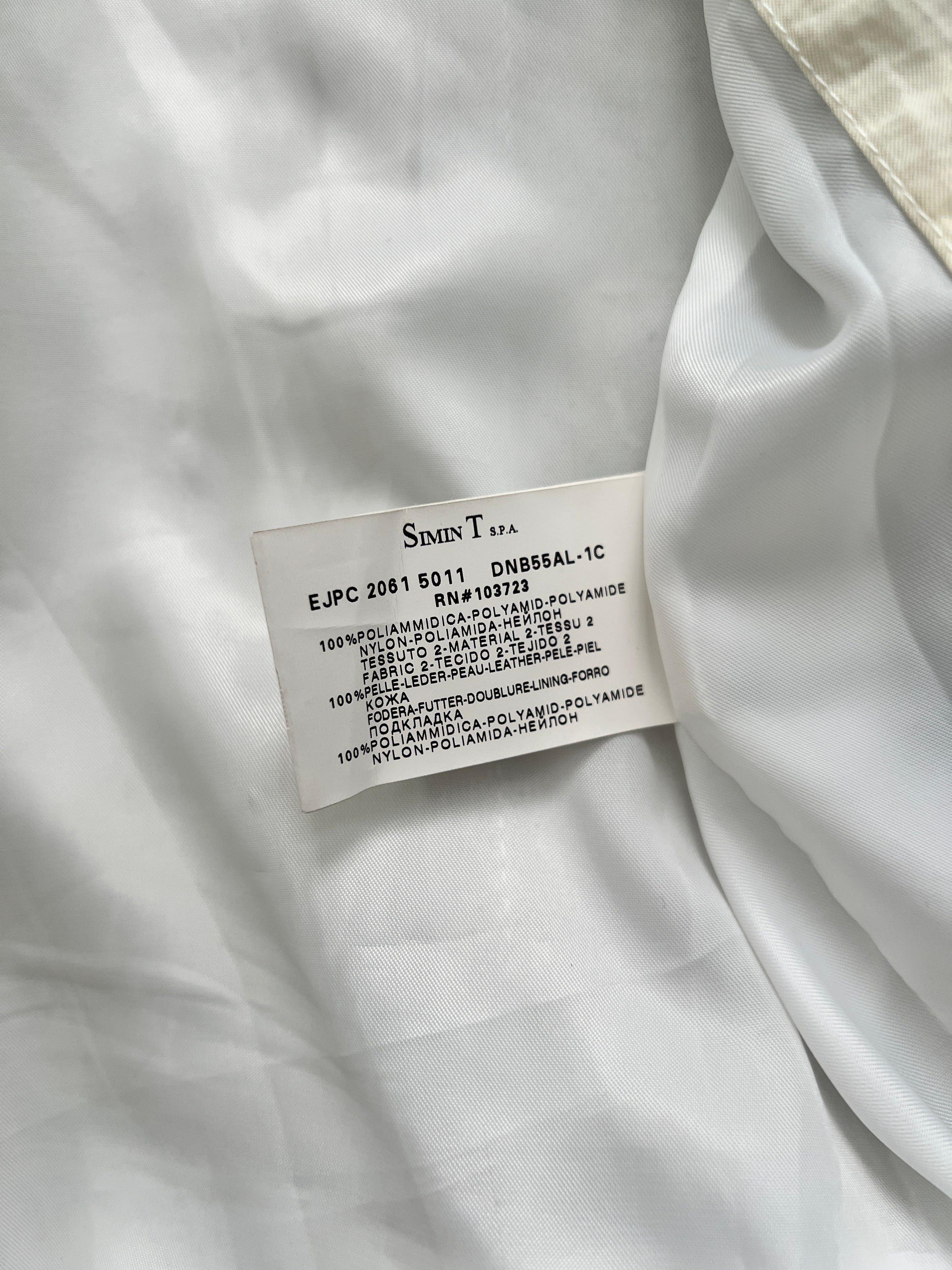 Emporio Armani 2001 Leather Panelled Cafe Racer Moto Jacket - Size M