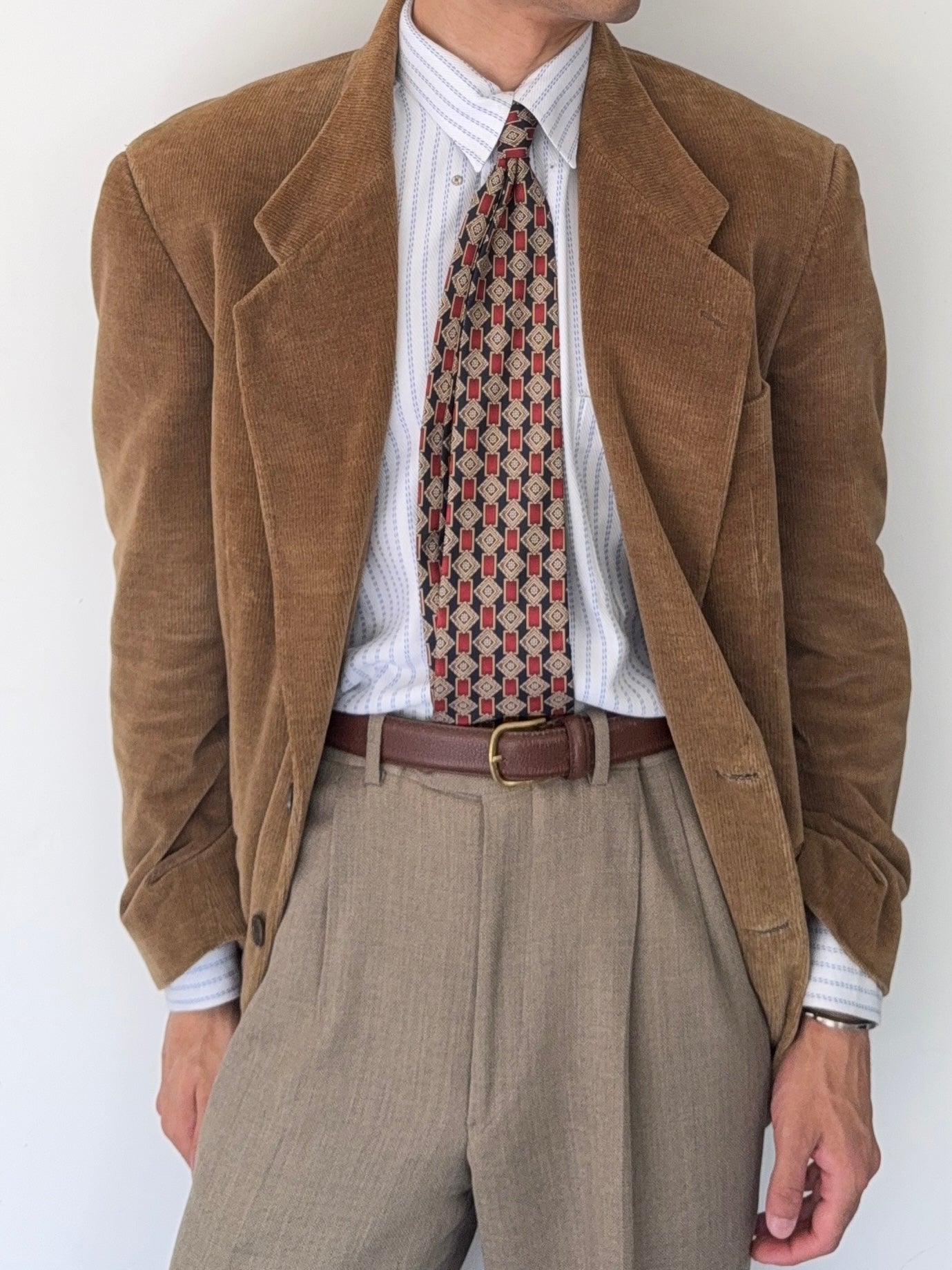 Giorgio Armani 1980s Corduroy Honey Brown Sports Jacket Blazer - Size M