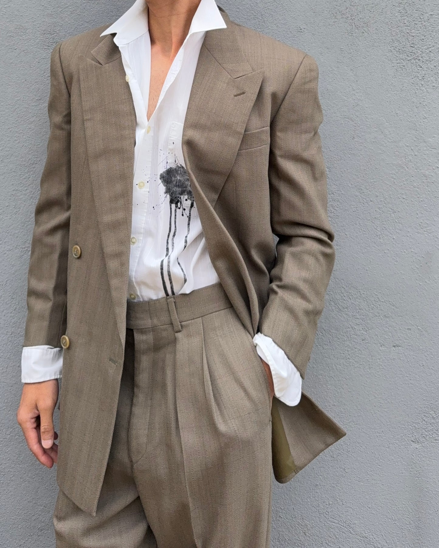 Giorgio Armani 1990s Double-Breasted Wool Suit - Size S Jacket / 30" Waist