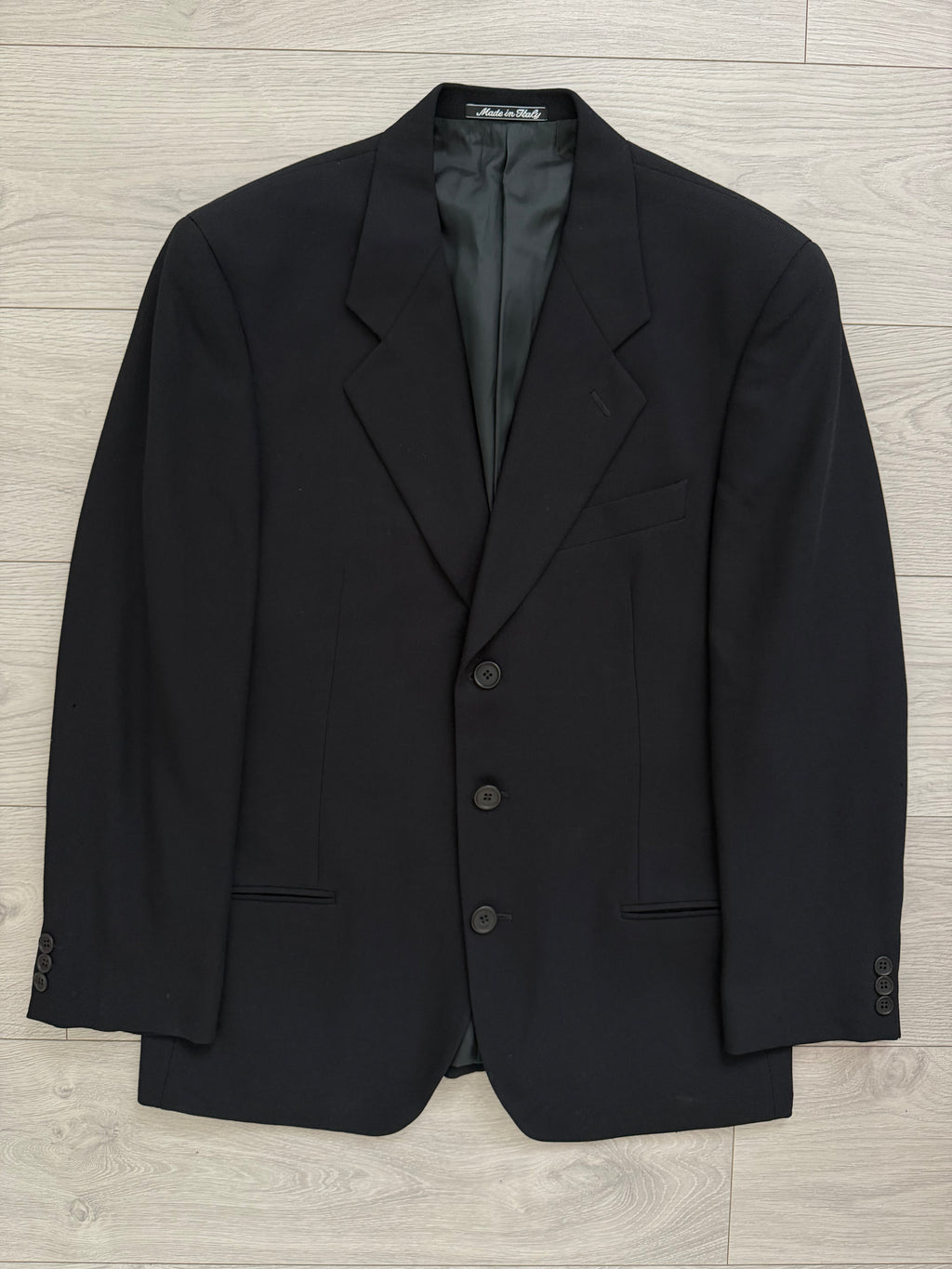 Giorgio Armani 1980s 3B Double-Pleated Wool Suit Black - Size M Jacket / 31" Waist