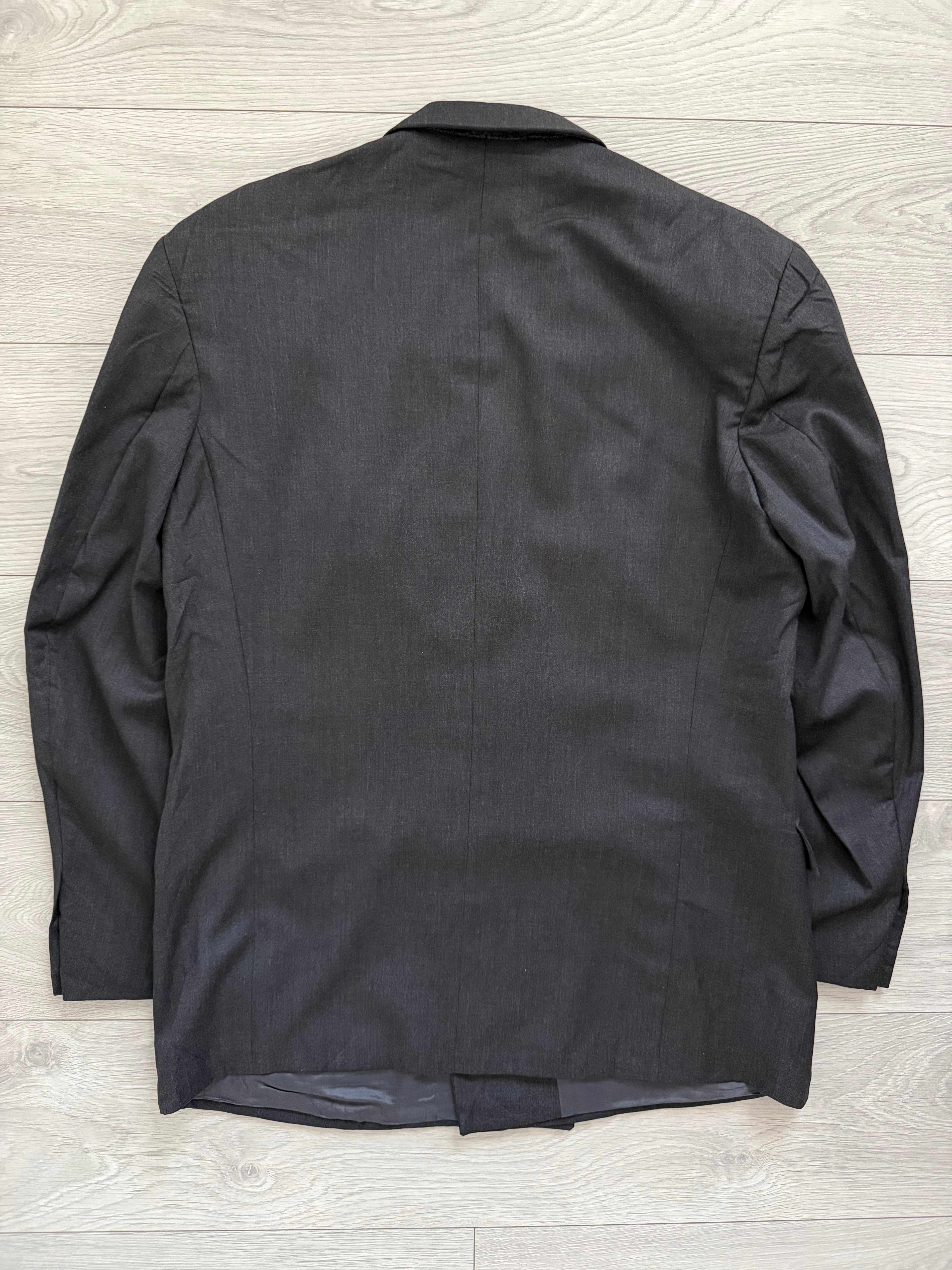 Hugo Boss 1980s 'Mitford' Grey Peaked Lapel Double Breasted Wool Sports Jacket Blazer - Size XL