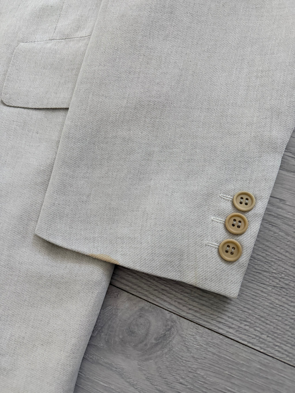 Giorgio Armani Black Label 1994 Peaked Lapel Double Breasted Rayon Linen Sport Jacket Blazer Mushroom Taupe - Size XXL