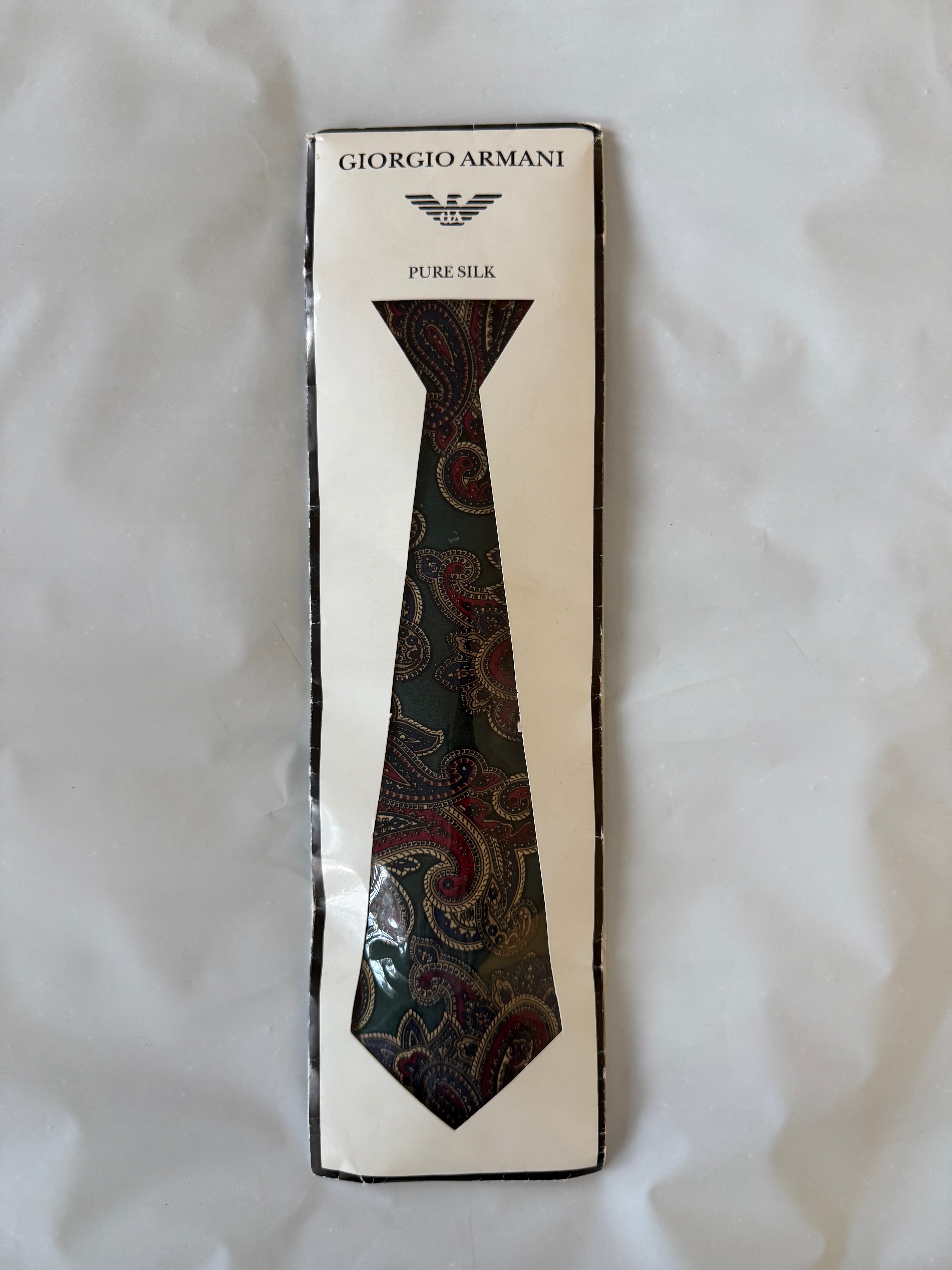 Giorgio Armani 1980s Silk Tie With Box