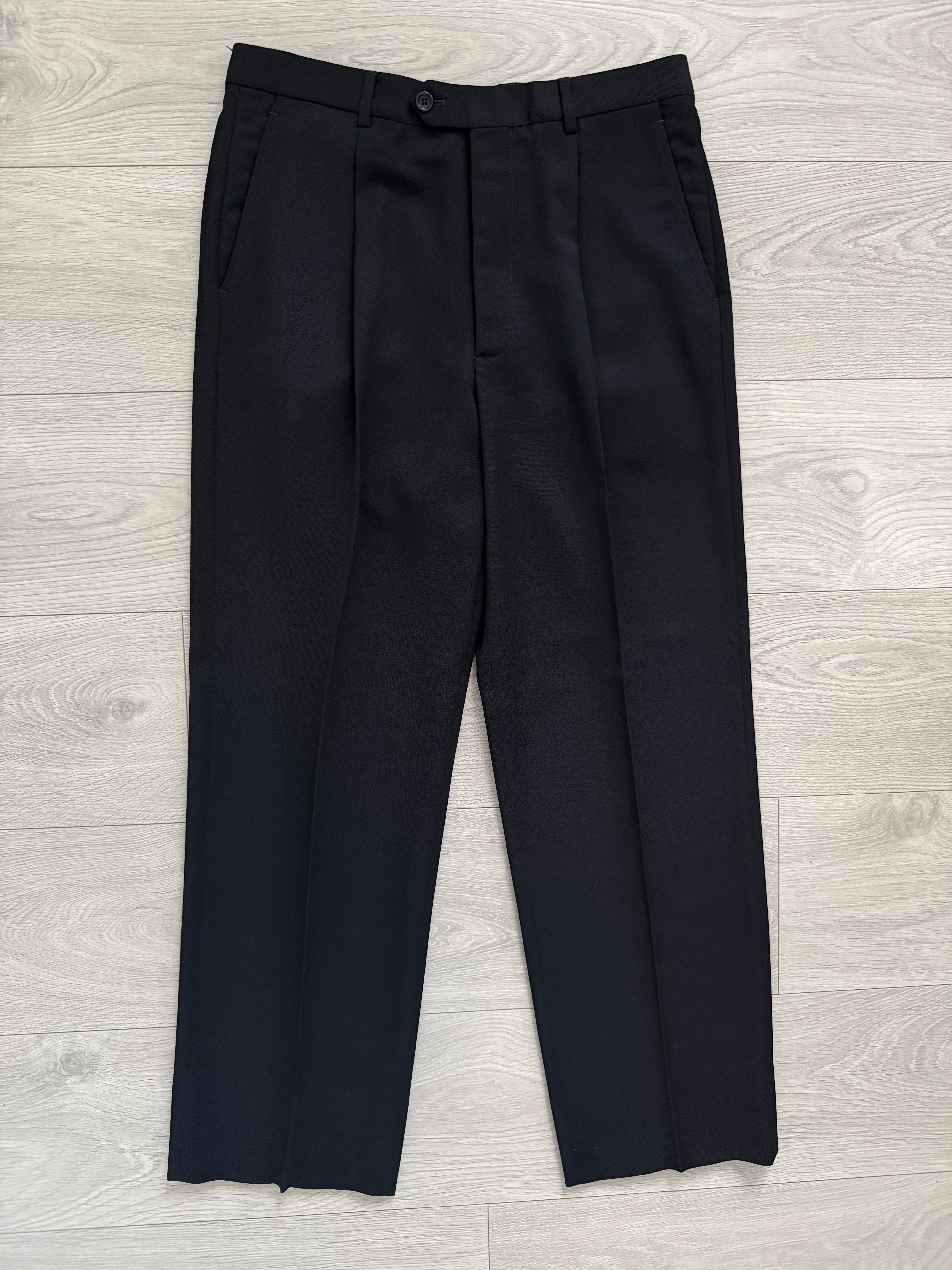 Armani 2000s Pleated Wool Navy Pants - Size 31" Waist