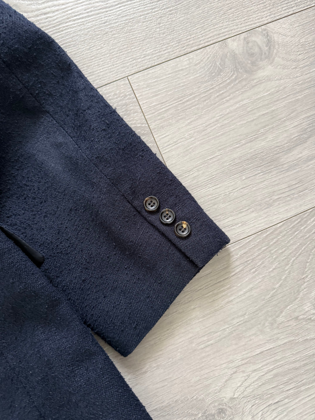 Comme Des Garcons Homme Plus SS1998 Structured Poly 'Pilled' Blue Suit - Size M Jacket / 32" Waist