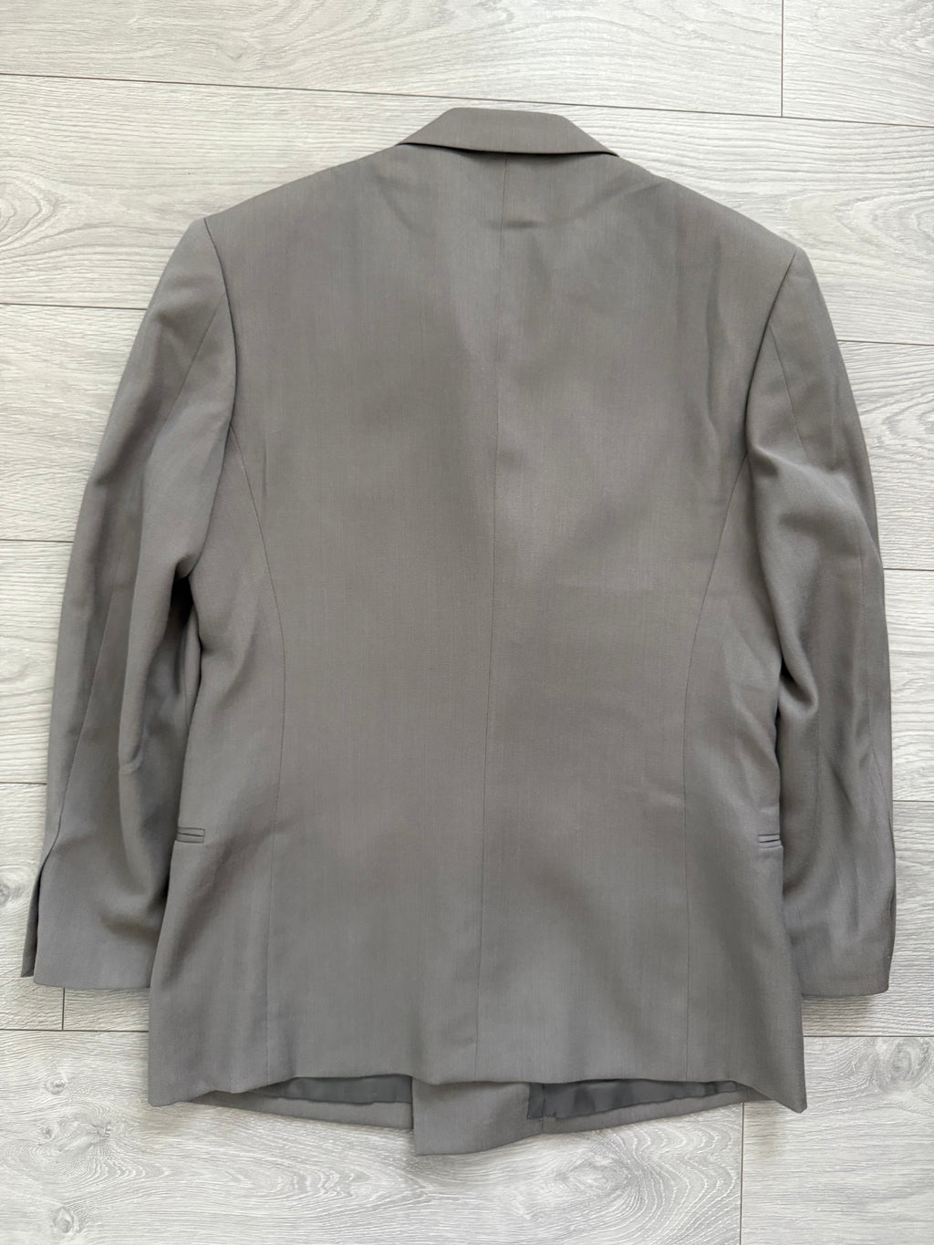 Emporio Armani 1990s Peaked Lapel Double Breasted Taupe Sports Jacket Blazer - Size S