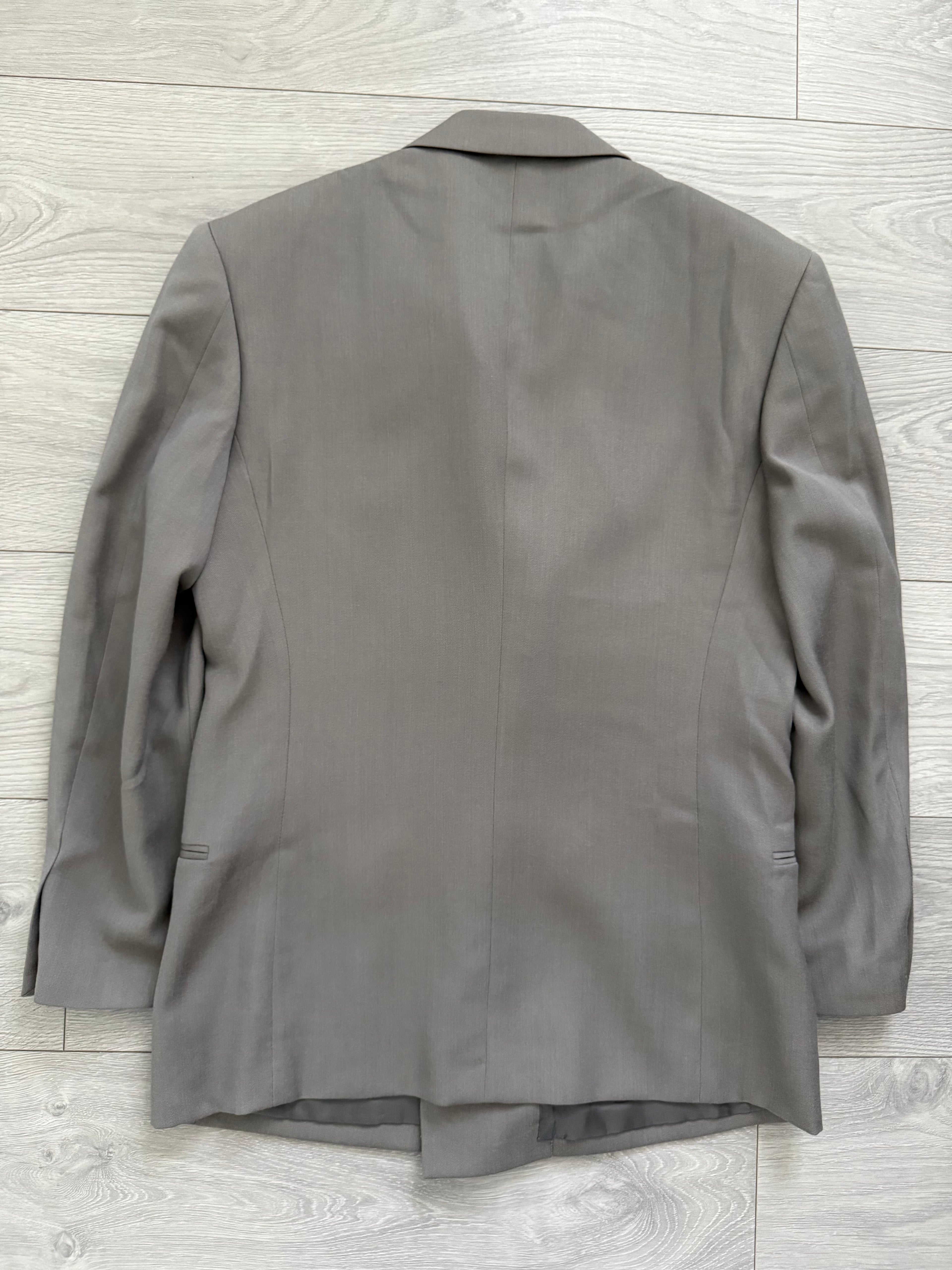 Emporio Armani 1990s Peaked Lapel Double Breasted Taupe Sports Jacket Blazer - Size S