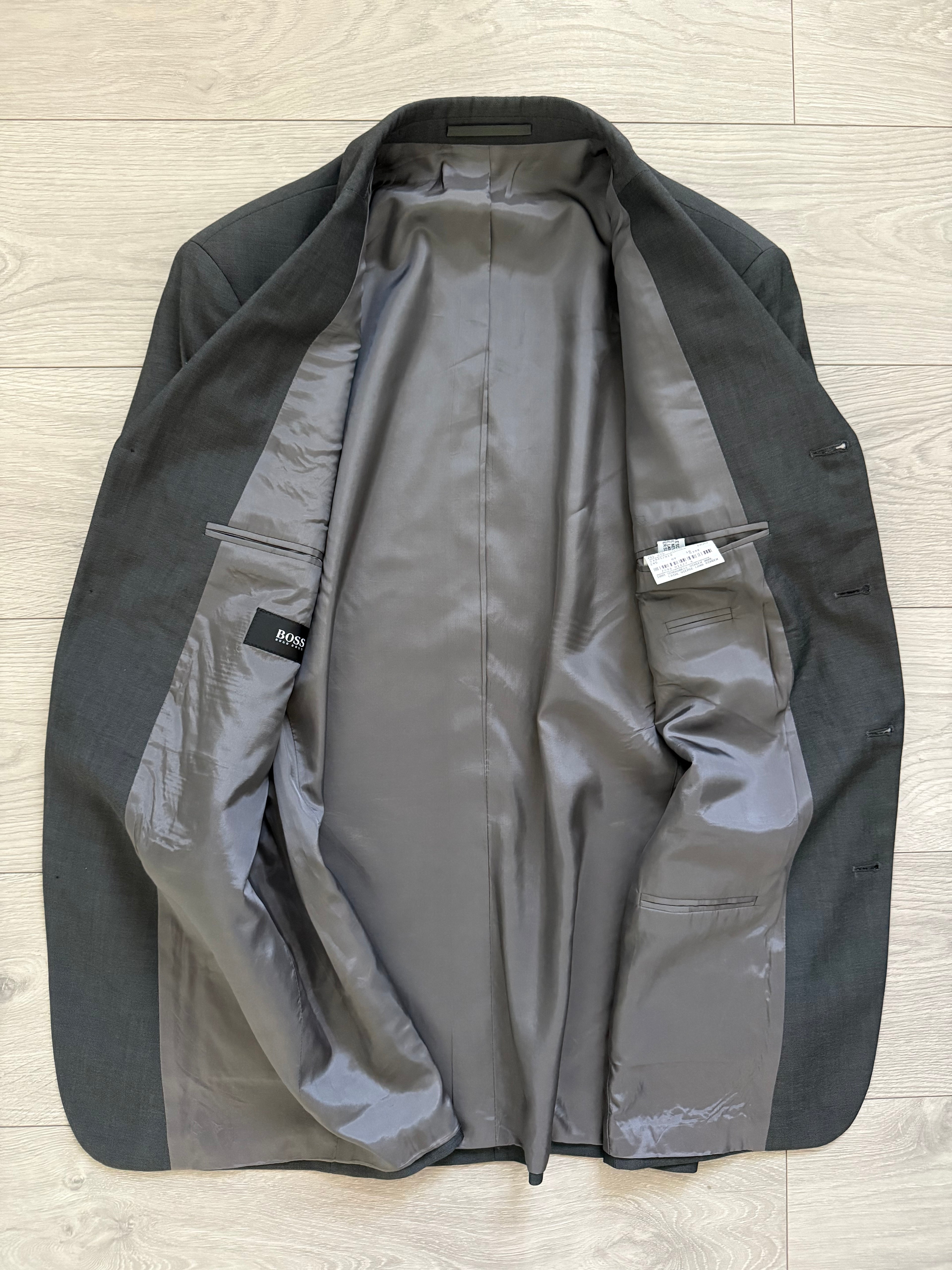 Hugo Boss 1990s 'Sigma' 4B Pleated Wool Grey Suit - Size M Jacket / 32" Waist