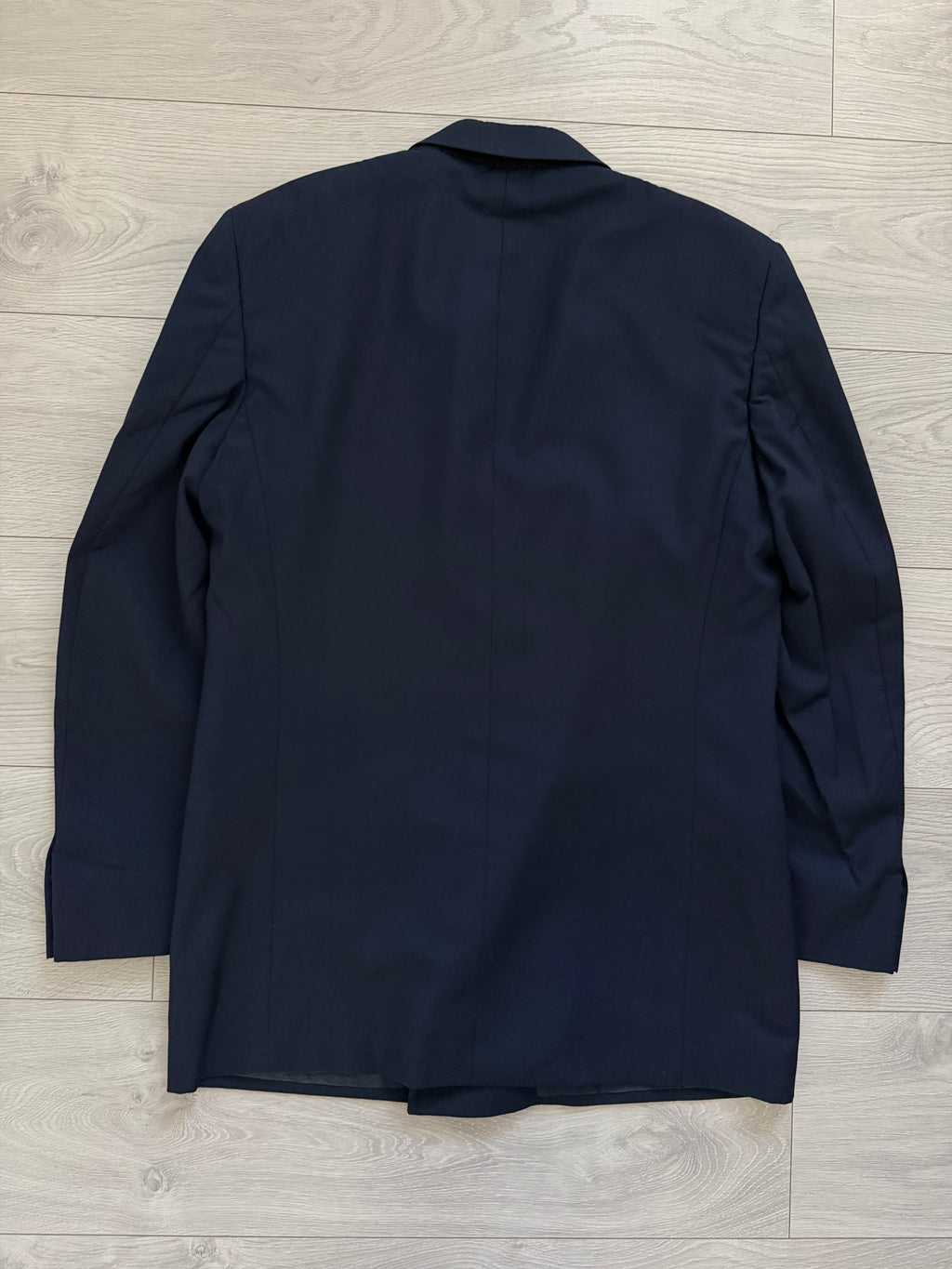 Valentino 1980s Metal Button Double Breasted Wool Navy Sport Jacket Blazer - Size S