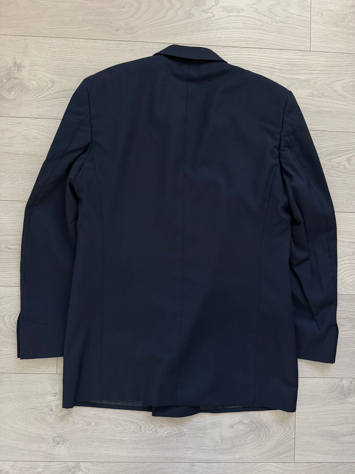 Valentino 1980s Metal Button Double Breasted Wool Navy Sport Jacket Blazer - Size S